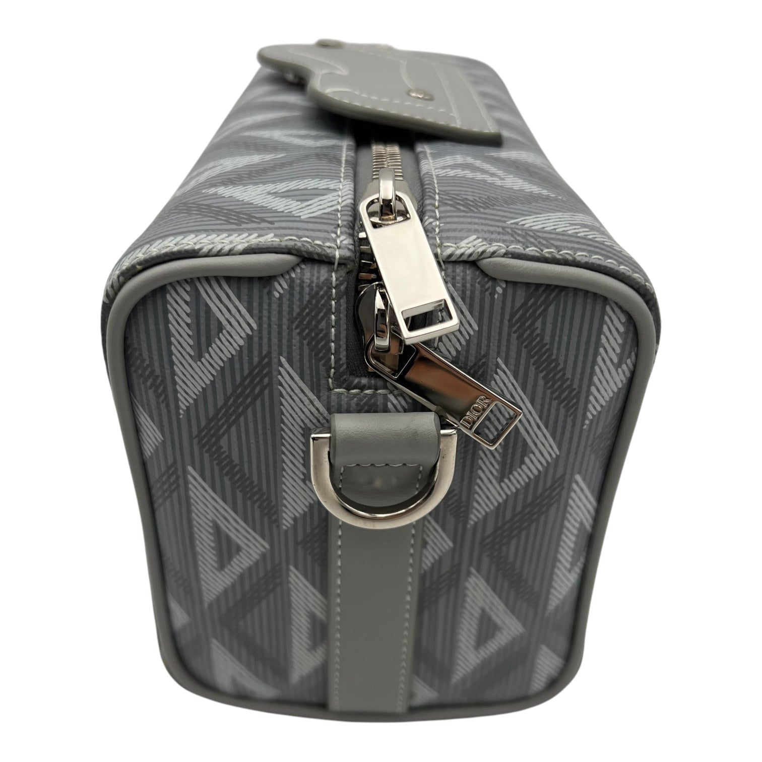 Lingot 22 Grey Crossbody Bag in Coated Canvas, Silver hardware