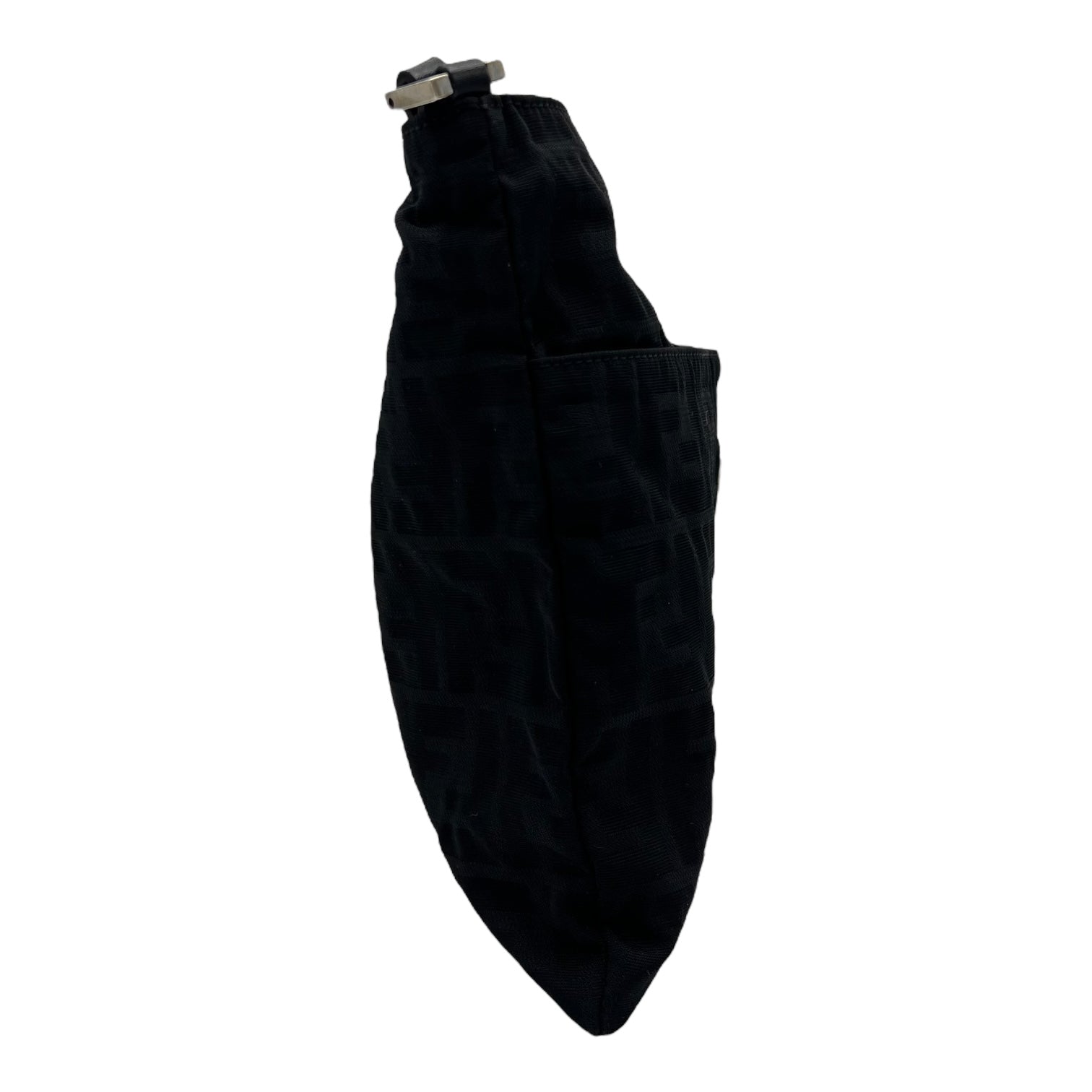 Zucca Shoulder Bag Black in Canvas, Silver hardware