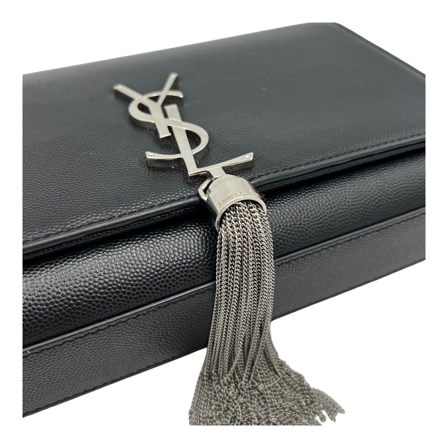 Kate Crossbody Bag Medium Black in Caviar Leather, Silver hardware