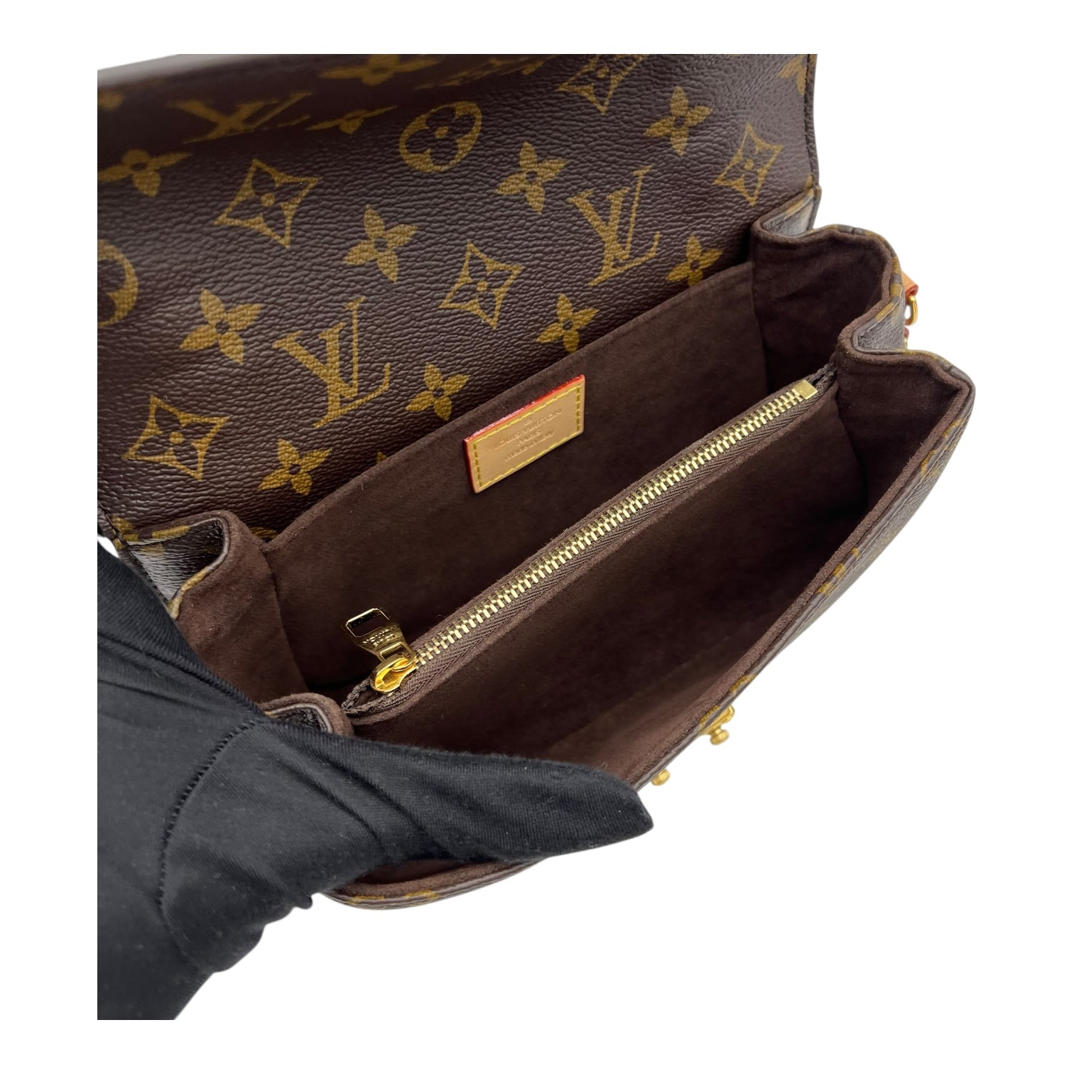 Metis Crossbody Bag Brown in Monogram Coated Canvas, Gold hardware