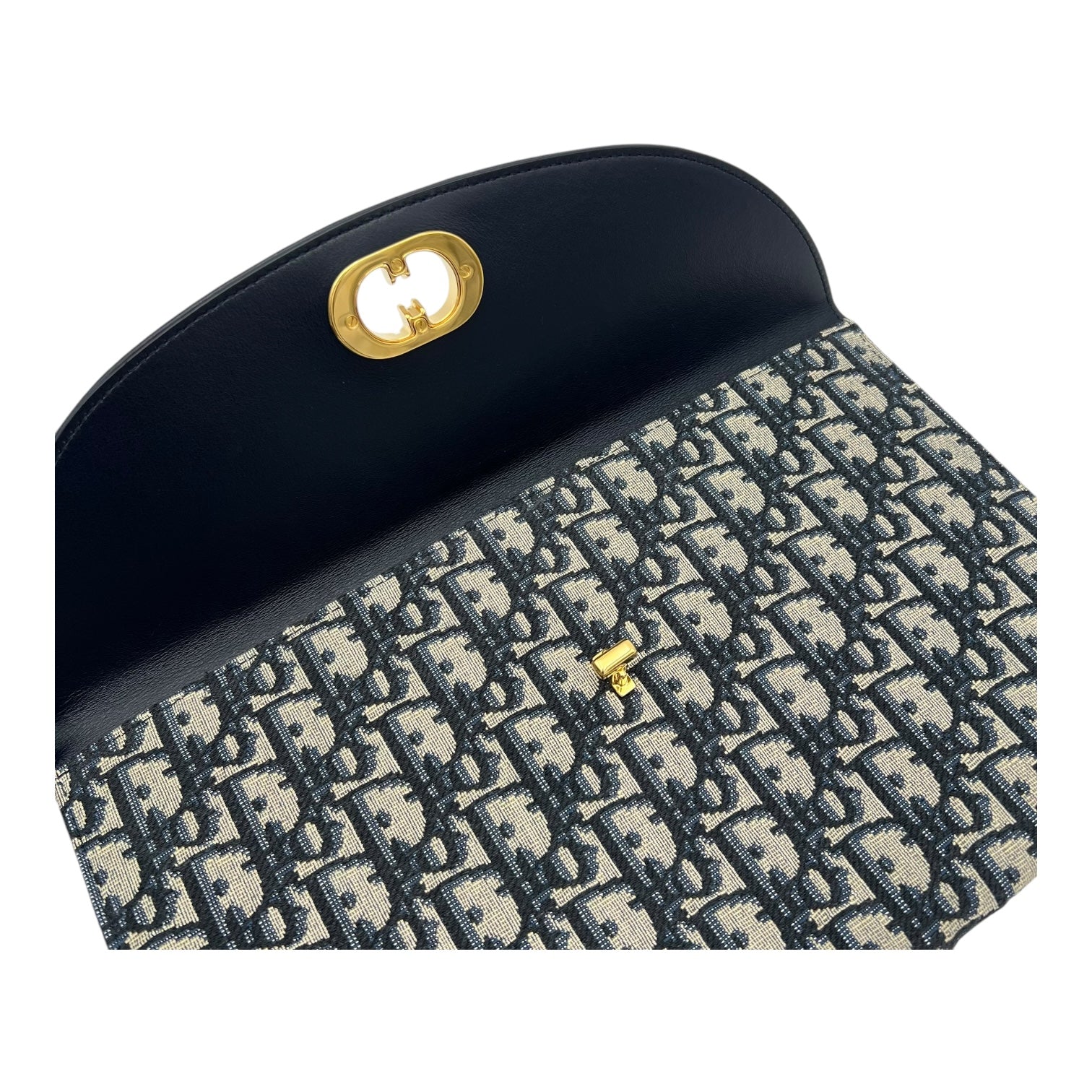 30 Montaigne Pouch Avenue Blue in Jacquard, Gold hardware