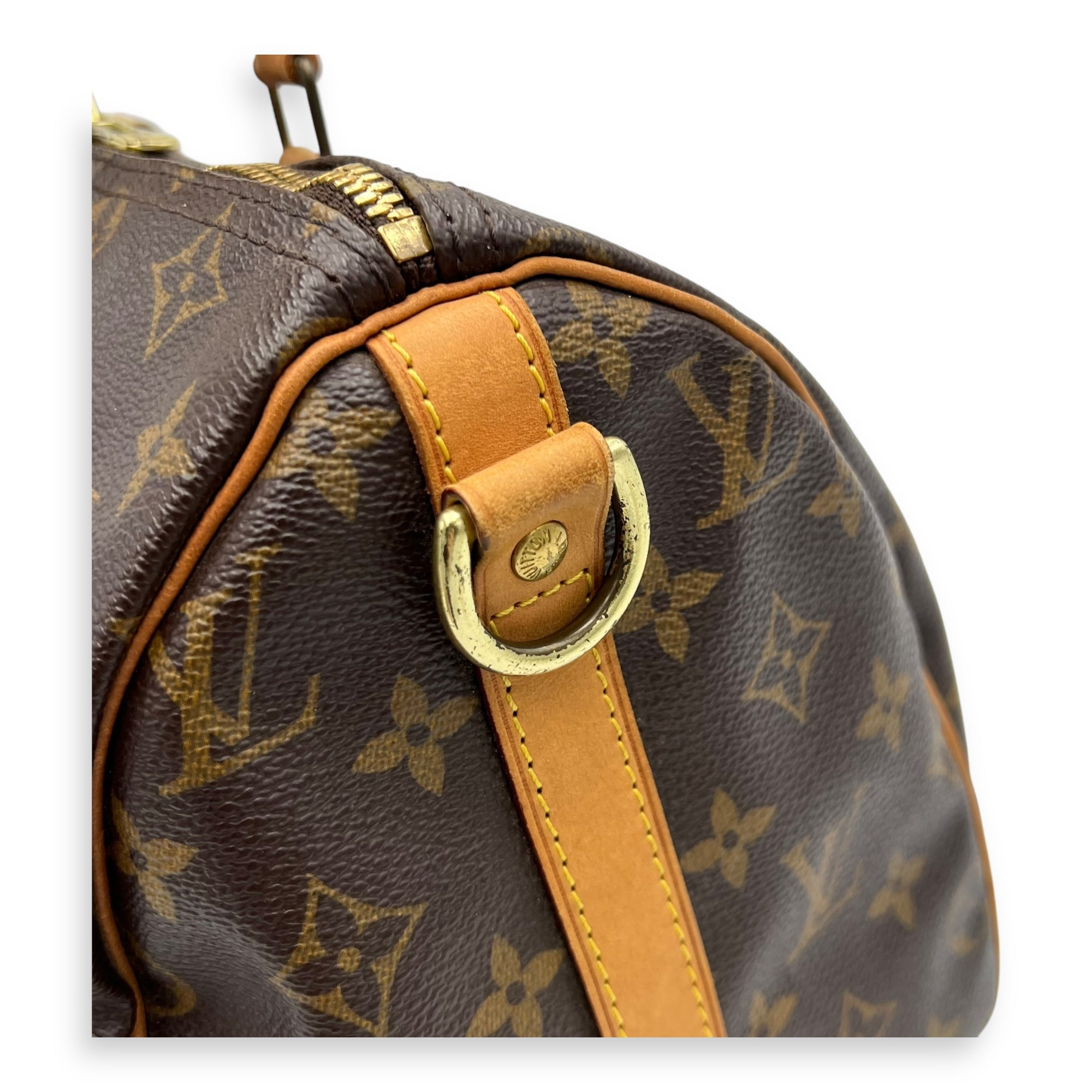 Speedy Bandouliere Top Handle Bag 30 Brown in Monogram Coated Canvas, Gold hardware