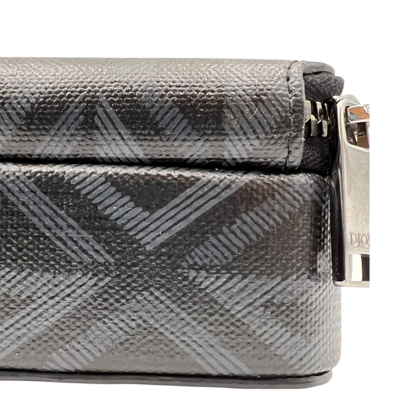 Pouch with strap Crossbody Bag Blue in Coated Canvas, Silver hardware