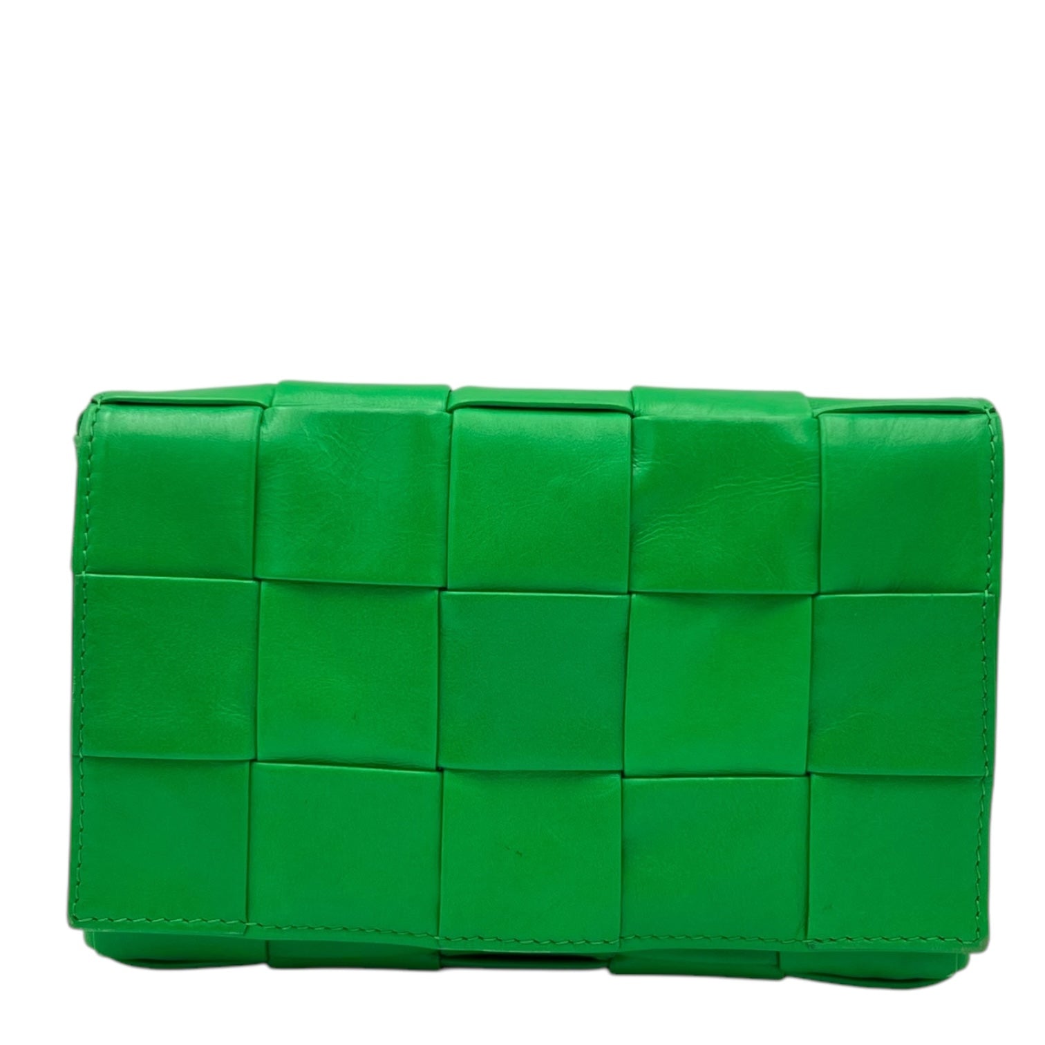 Cassette Crossbody Bag Green in Calfskin, Silver hardware