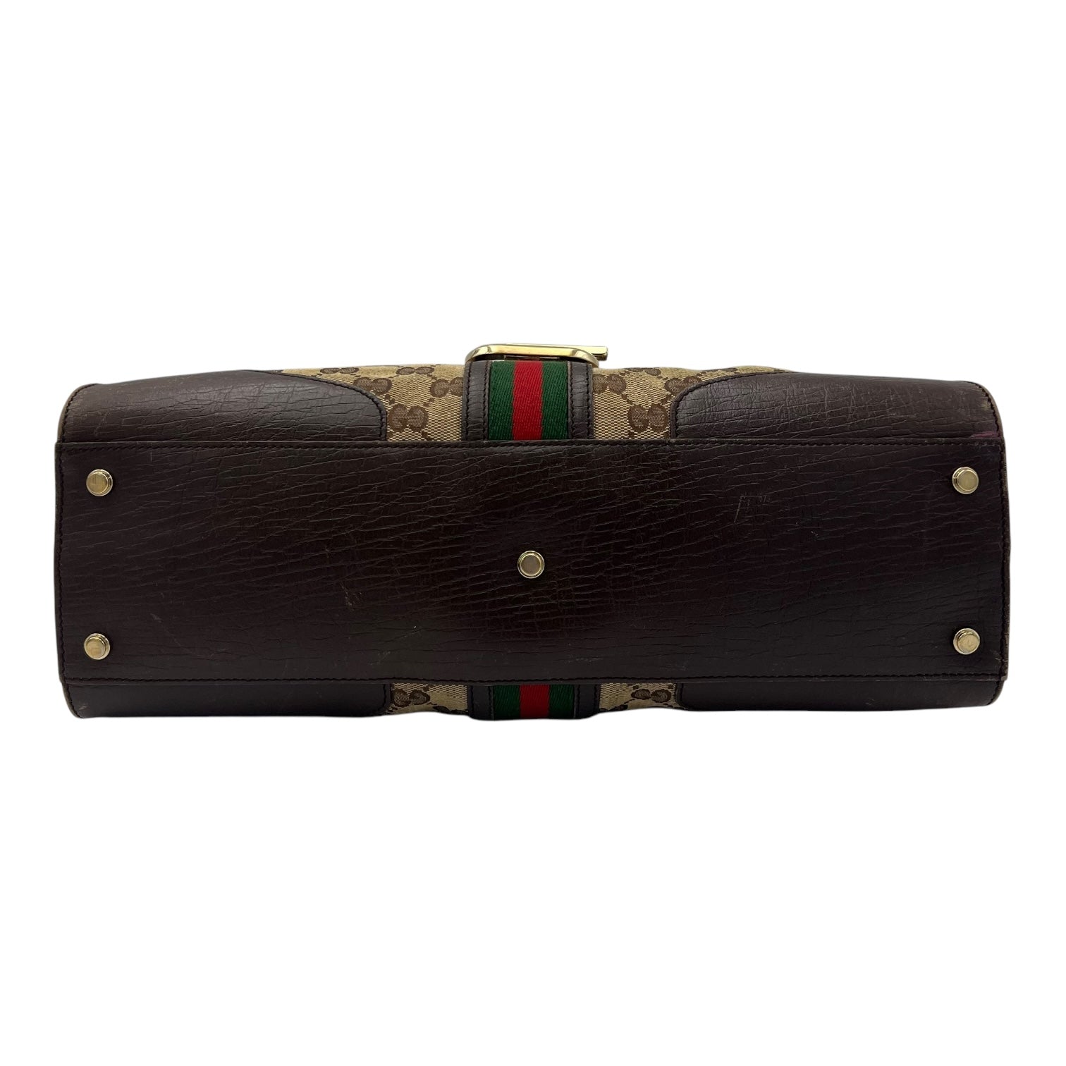 GG Shoulder Bag Brown in Canvas, Gold hardware
