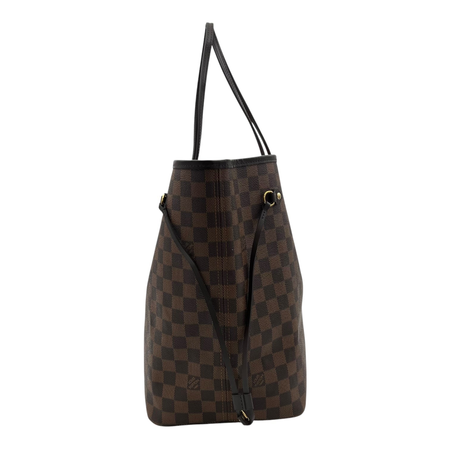 Neverfull GM Damier Ebene Tote Bag in Coated Canvas, Gold hardware