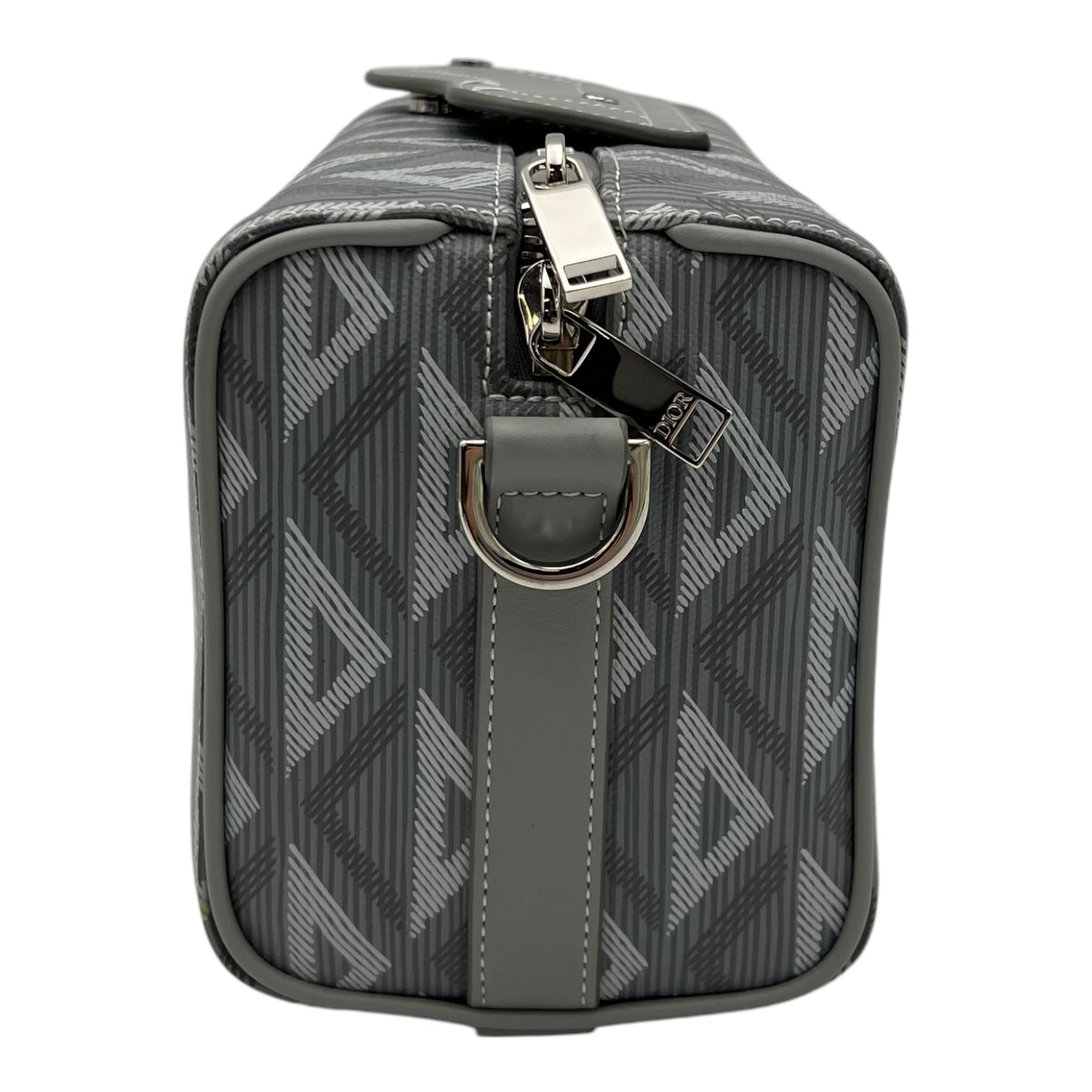 Lingot 22 Grey Crossbody Bag in Coated Canvas, Silver hardware