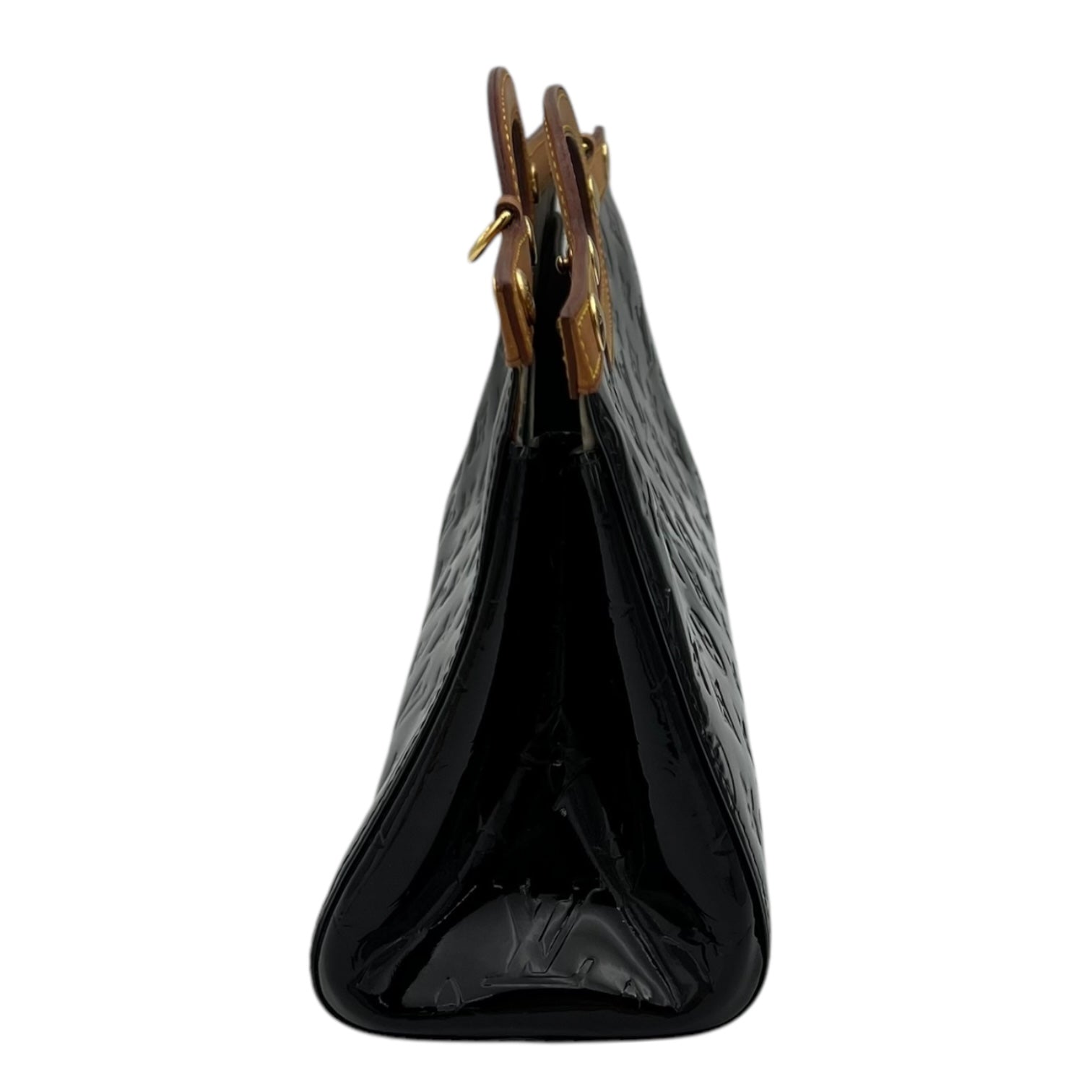 Roxbury Shoulder Bag Black in Patent Leather, Gold hardware