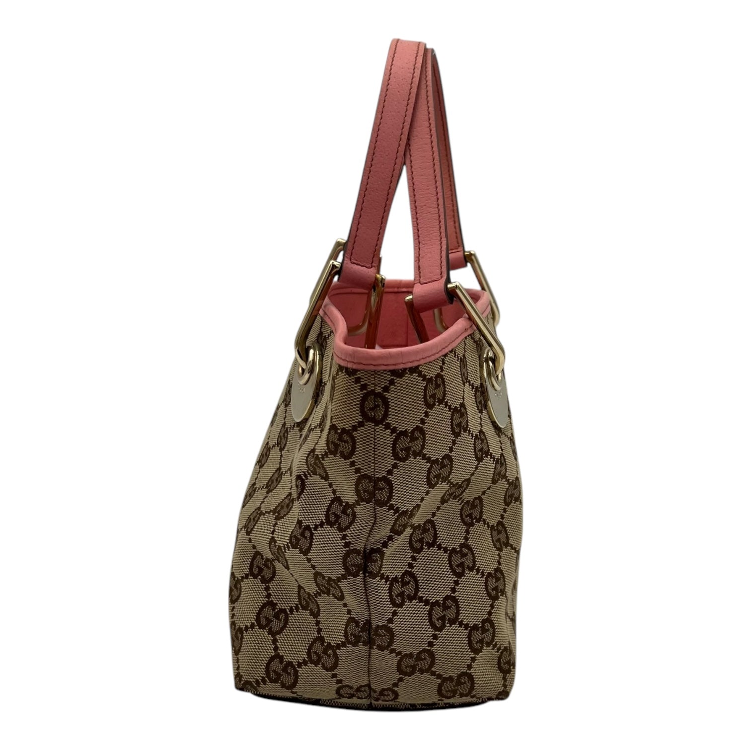 GG Top Handle Bag Pink in Canvas, Light Gold hardware