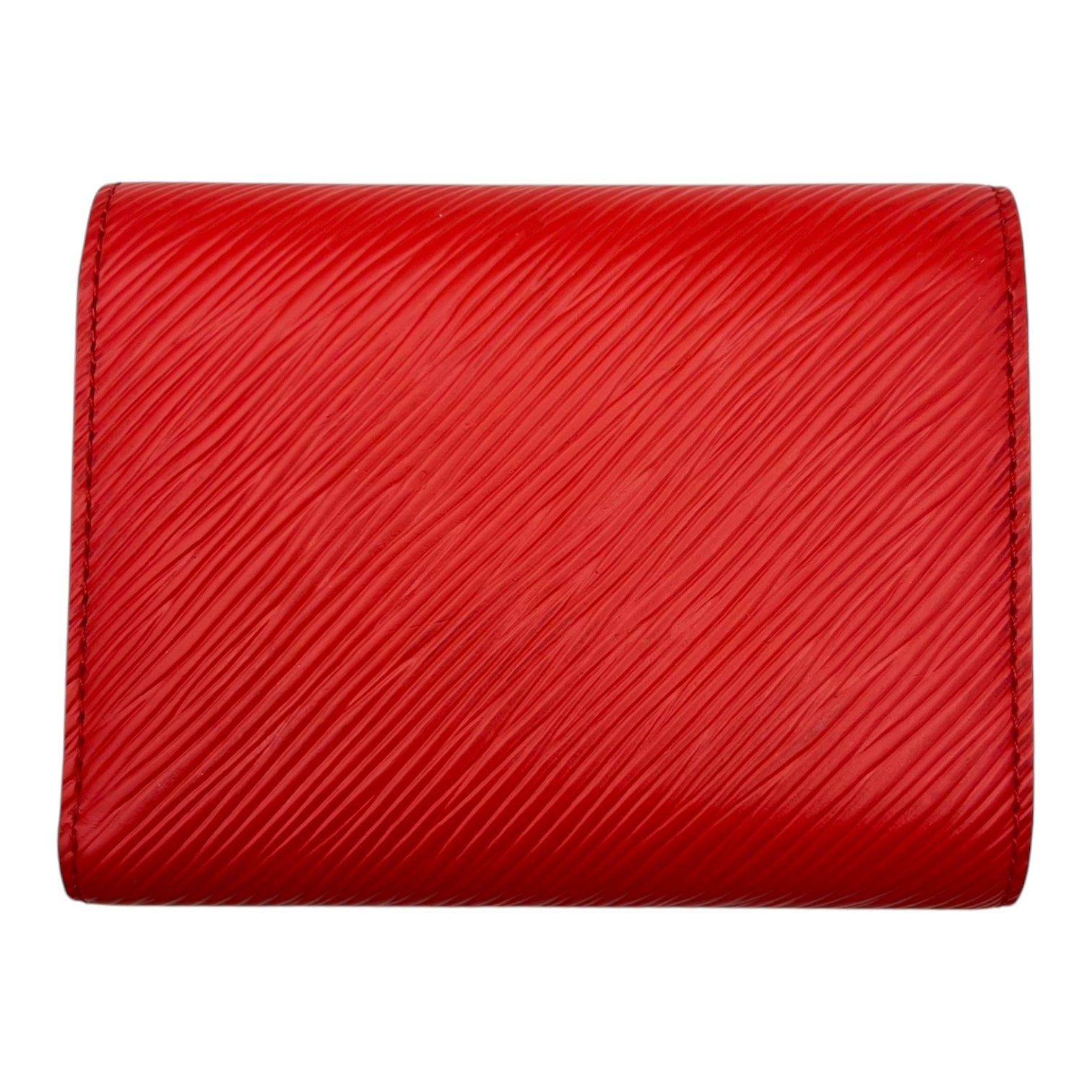 Twist Wallet Red in Epi Leather, Silver hardware