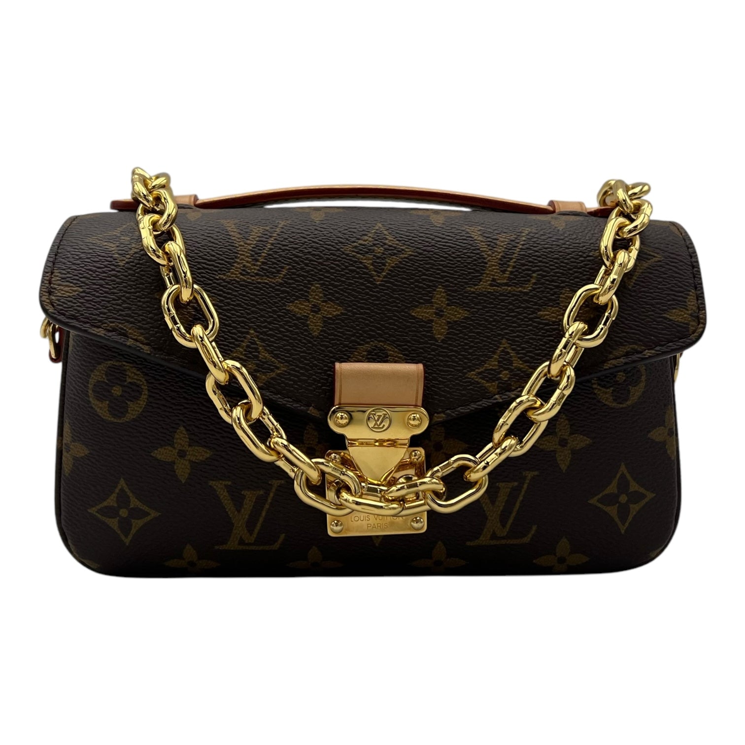 Metis Crossbody Bag Brown in Monogram Coated Canvas, Gold hardware