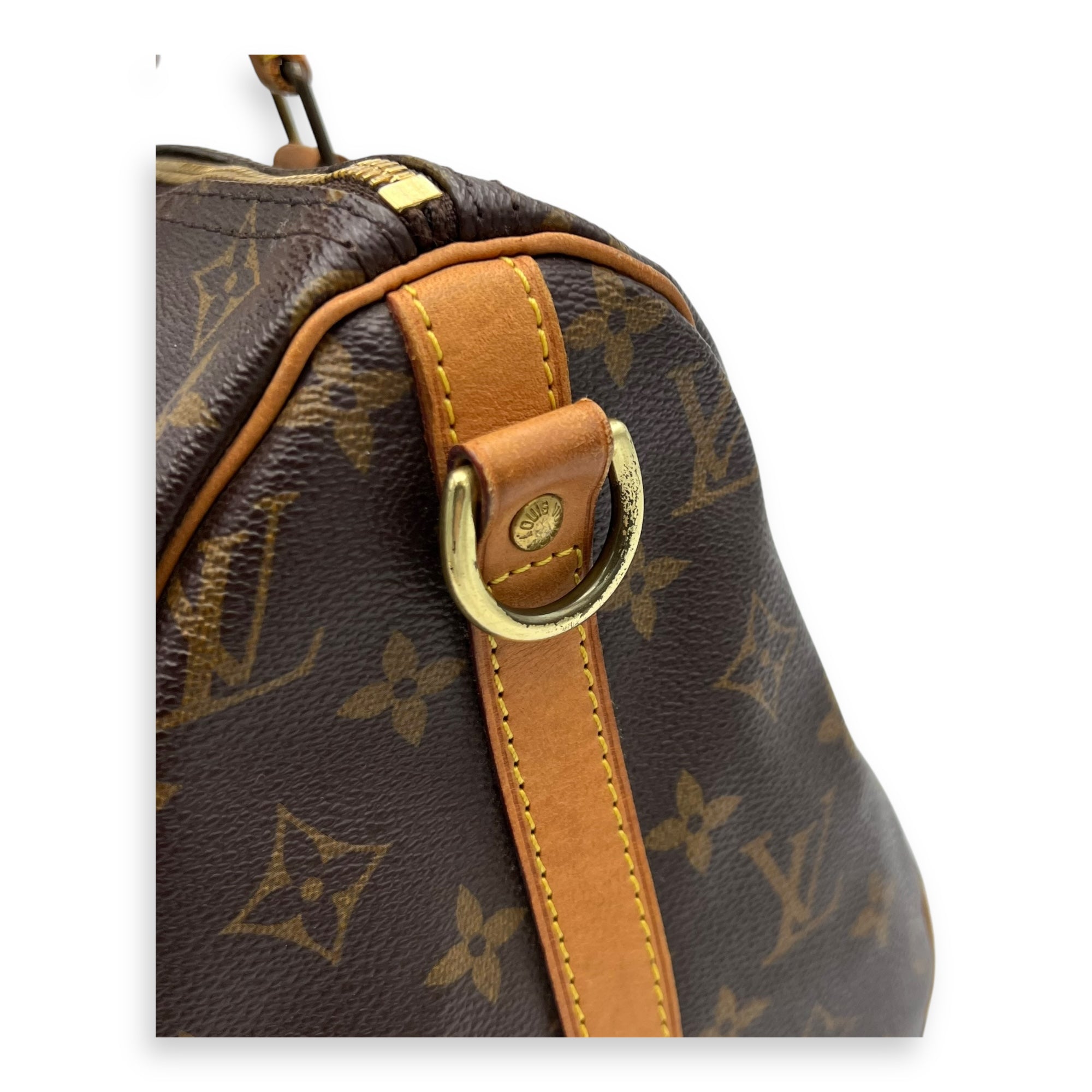 Speedy Bandouliere Top Handle Bag 30 Brown in Monogram Coated Canvas, Gold hardware