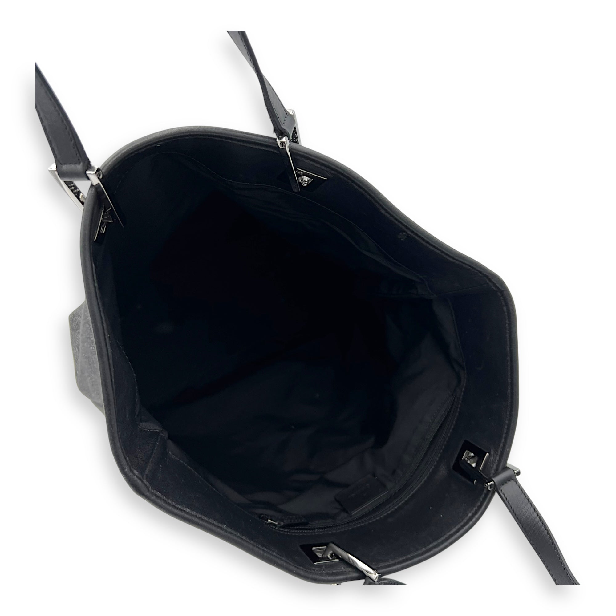 GG Tote Bag Black in Canvas, Silver hardware
