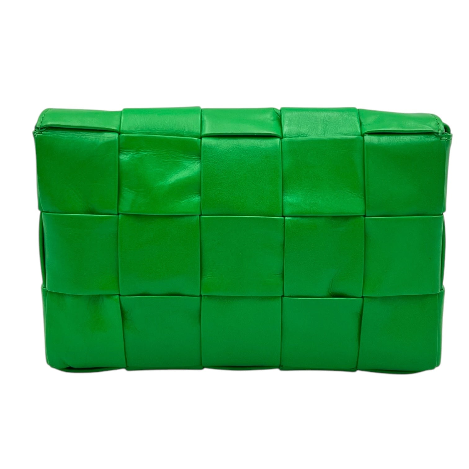 Cassette Crossbody Bag Green in Calfskin, Silver hardware