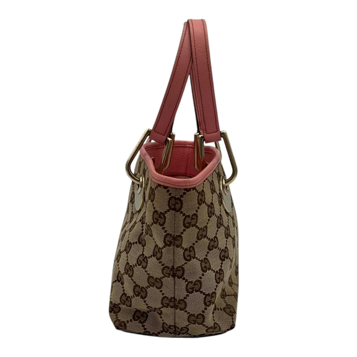 GG Top Handle Bag Pink in Canvas, Light Gold hardware