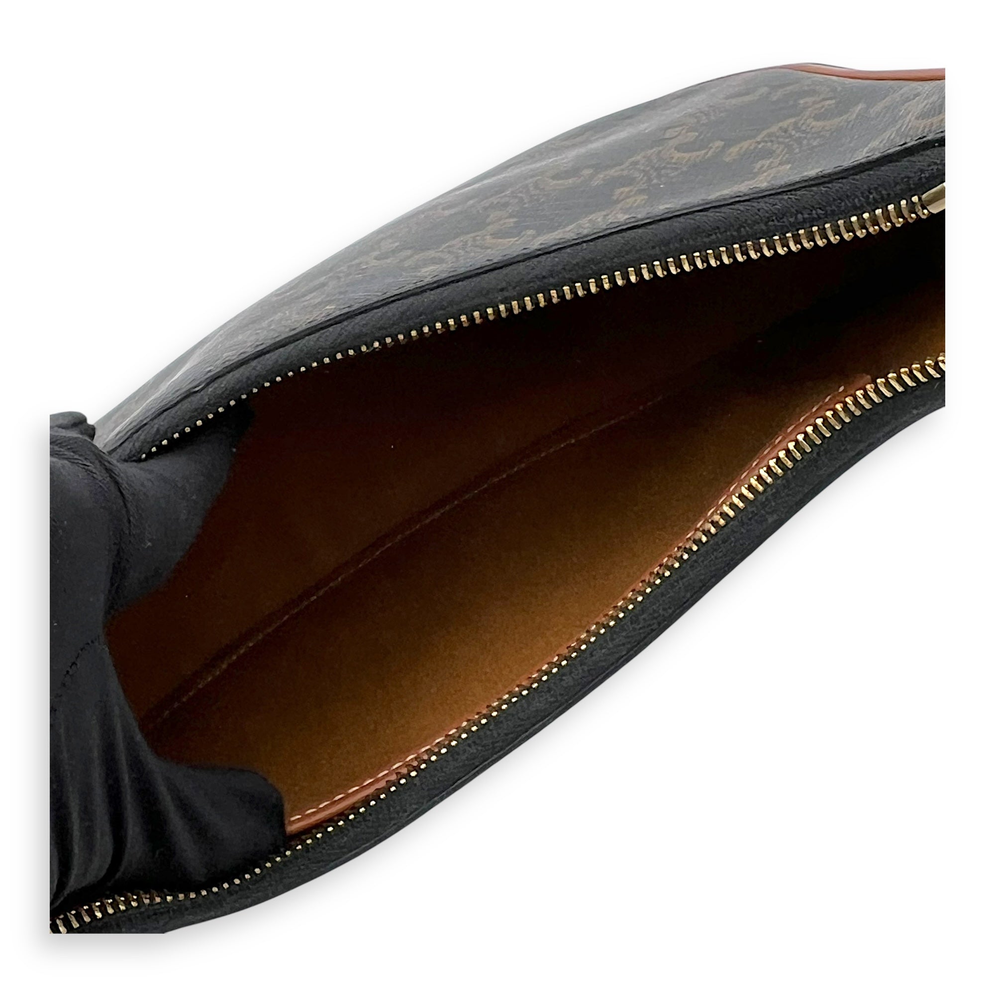 Ava Shoulder Bag Brown in Coated Canvas, Gold hardware