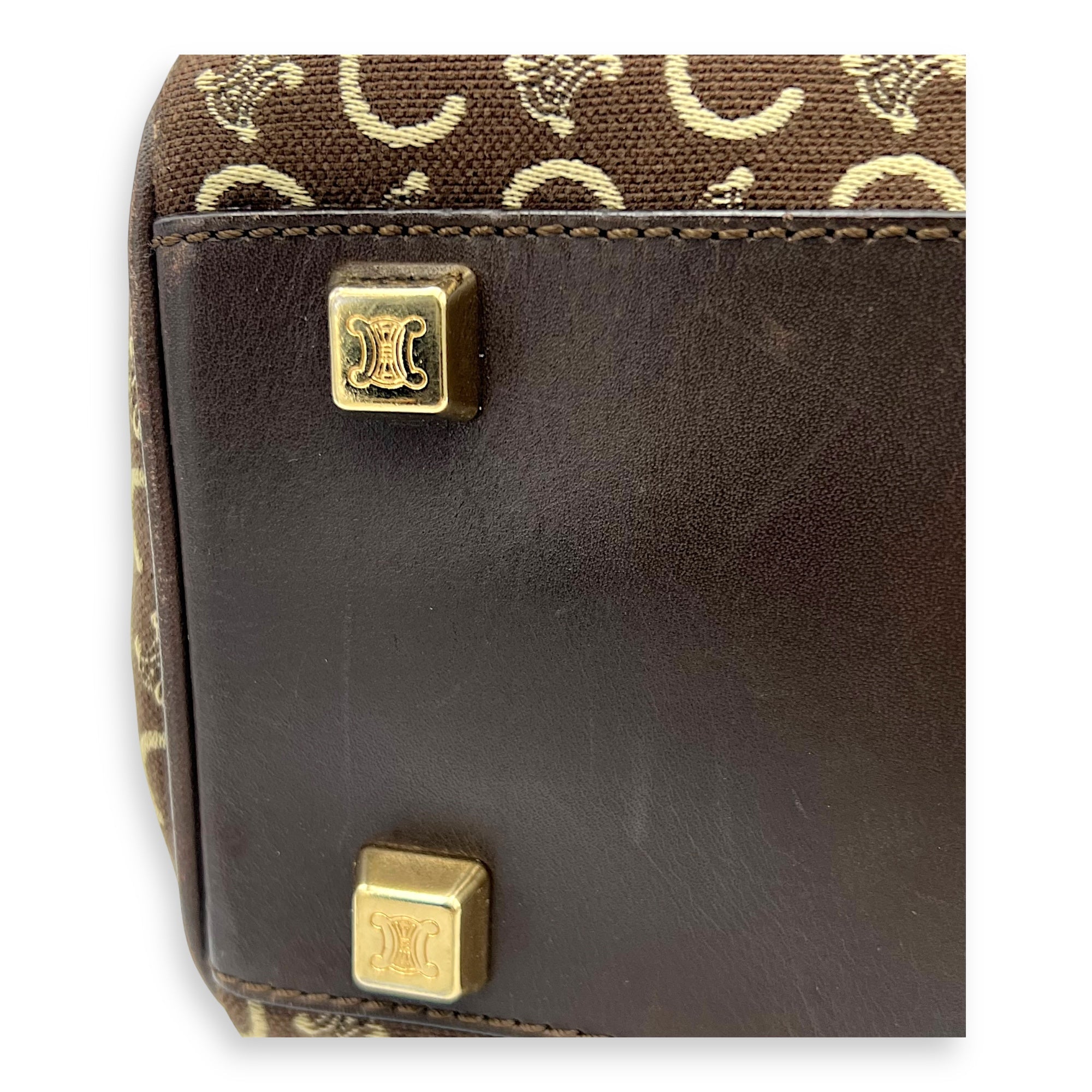 Macadam Brown Tote Bag in Canvas, Gold hardware