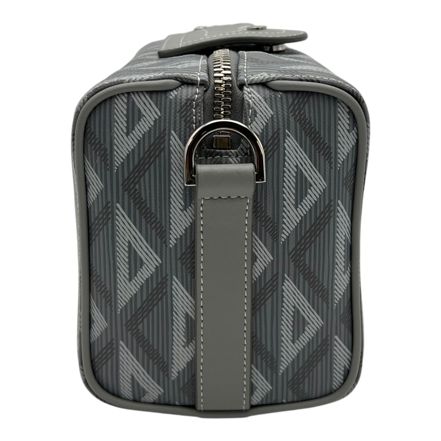 Lingot 22 Grey Crossbody Bag in Coated Canvas, Silver hardware