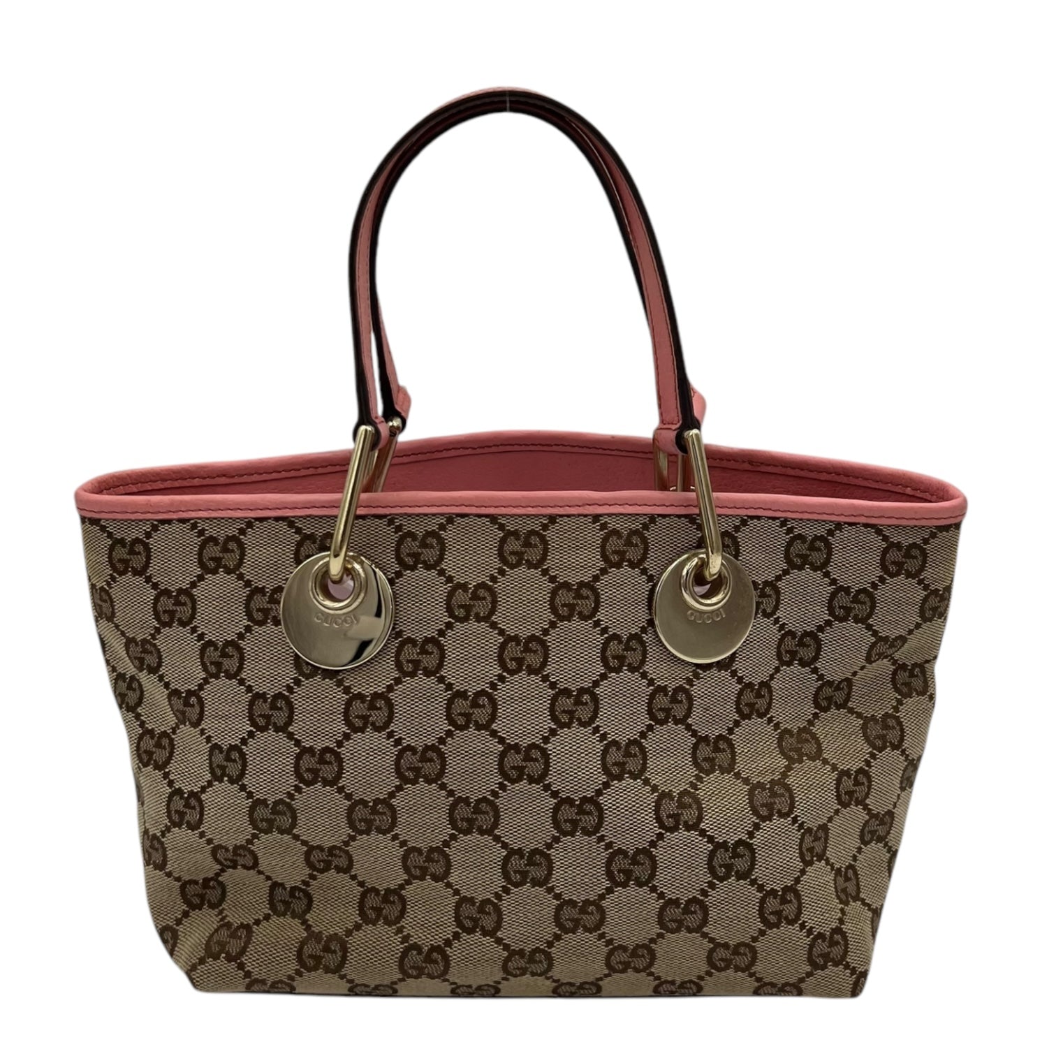 GG Top Handle Bag Pink in Canvas, Light Gold hardware