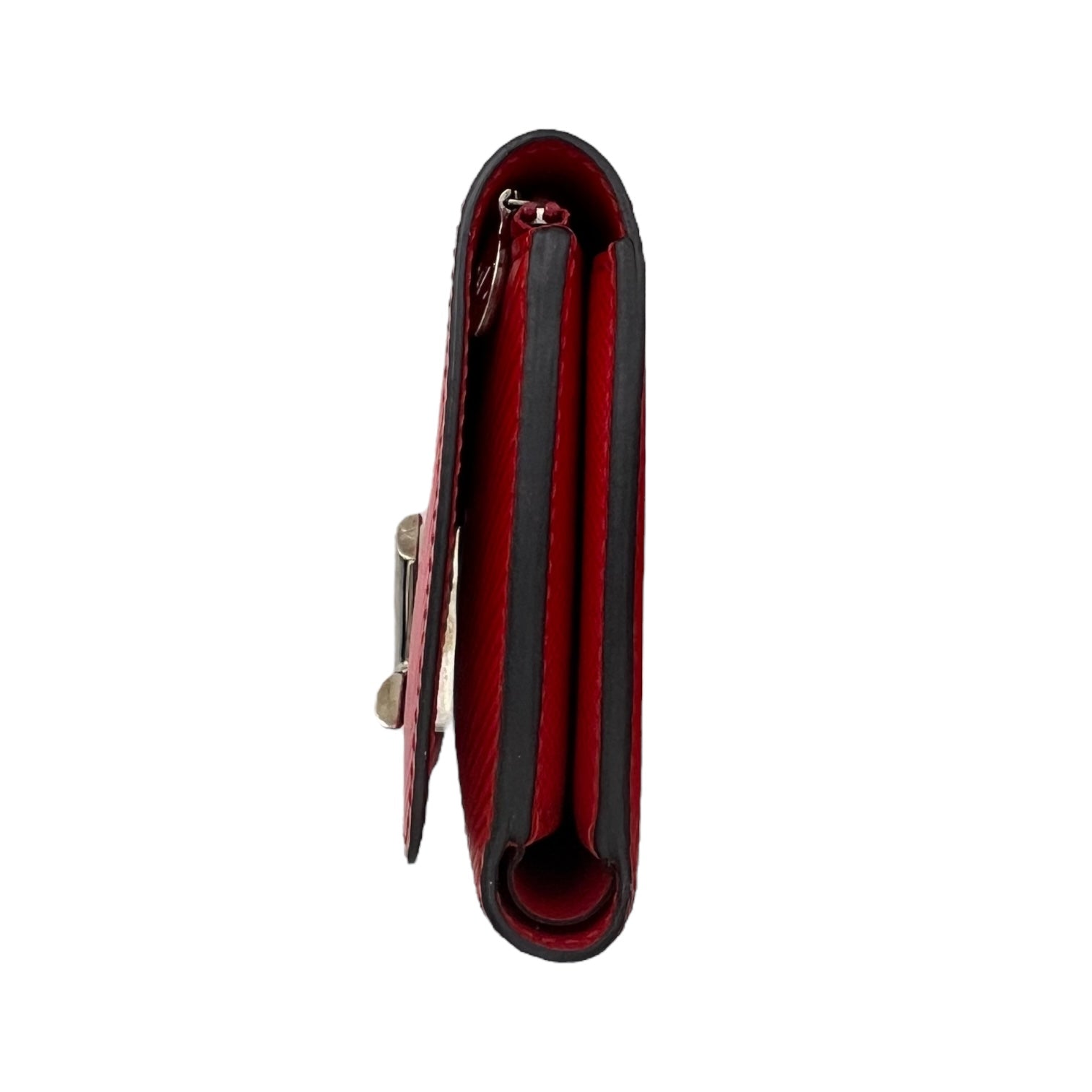 Twist Wallet Red in Epi Leather, Silver hardware