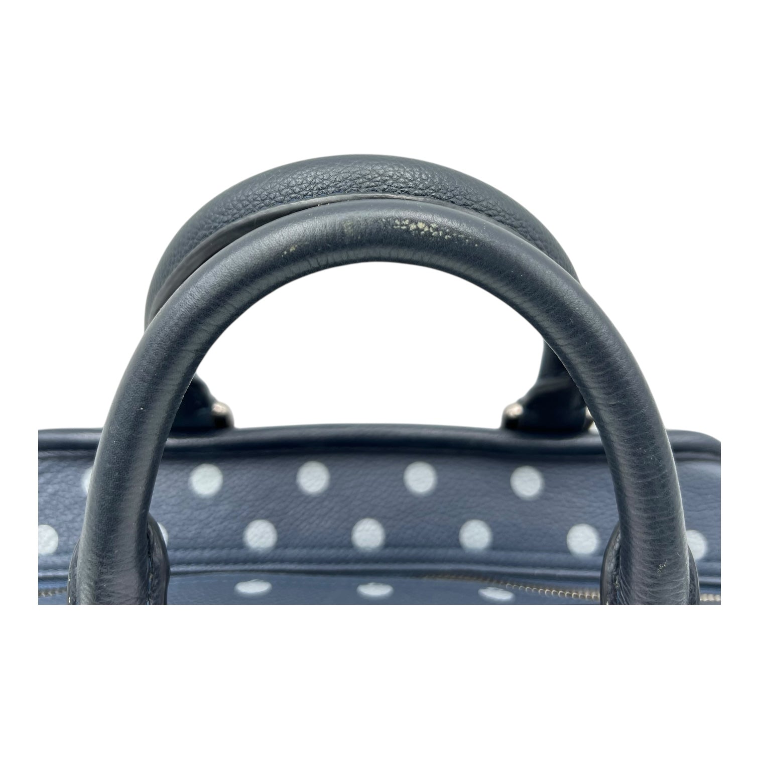Cruz Two Way Bag Blue Top Handle Bag in Calfskin, Silver hardware