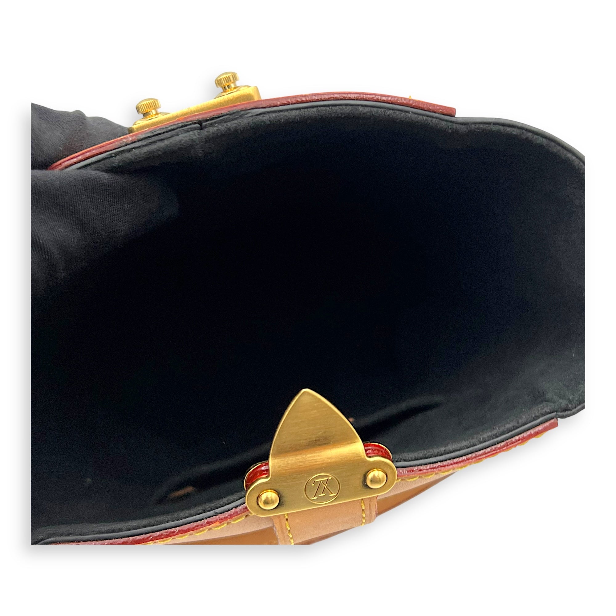 Duffle Brown Top Handle Bag in Monogram Coated Canvas, Gold hardware