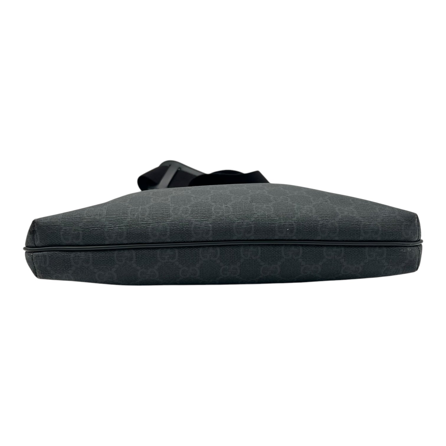 GG Supreme Black Messenger in Coated Canvas, Ruthenium hardware