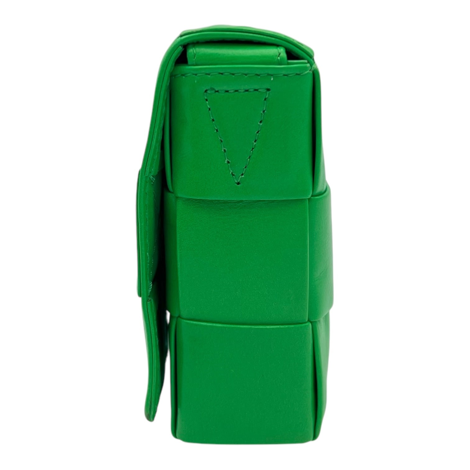 Cassette Crossbody Bag Green in Calfskin, Silver hardware