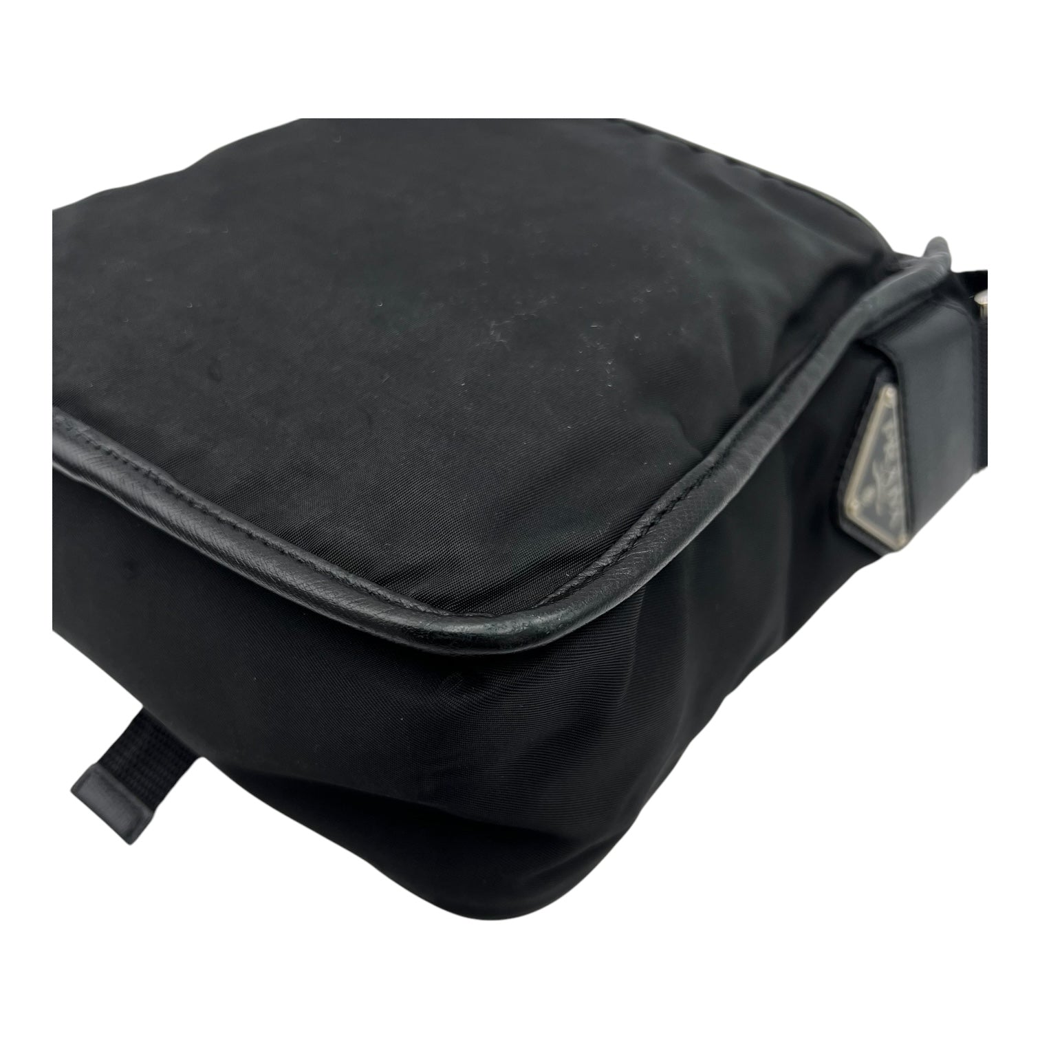 Logo Crossbody Bag Black in Nylon, Silver hardware