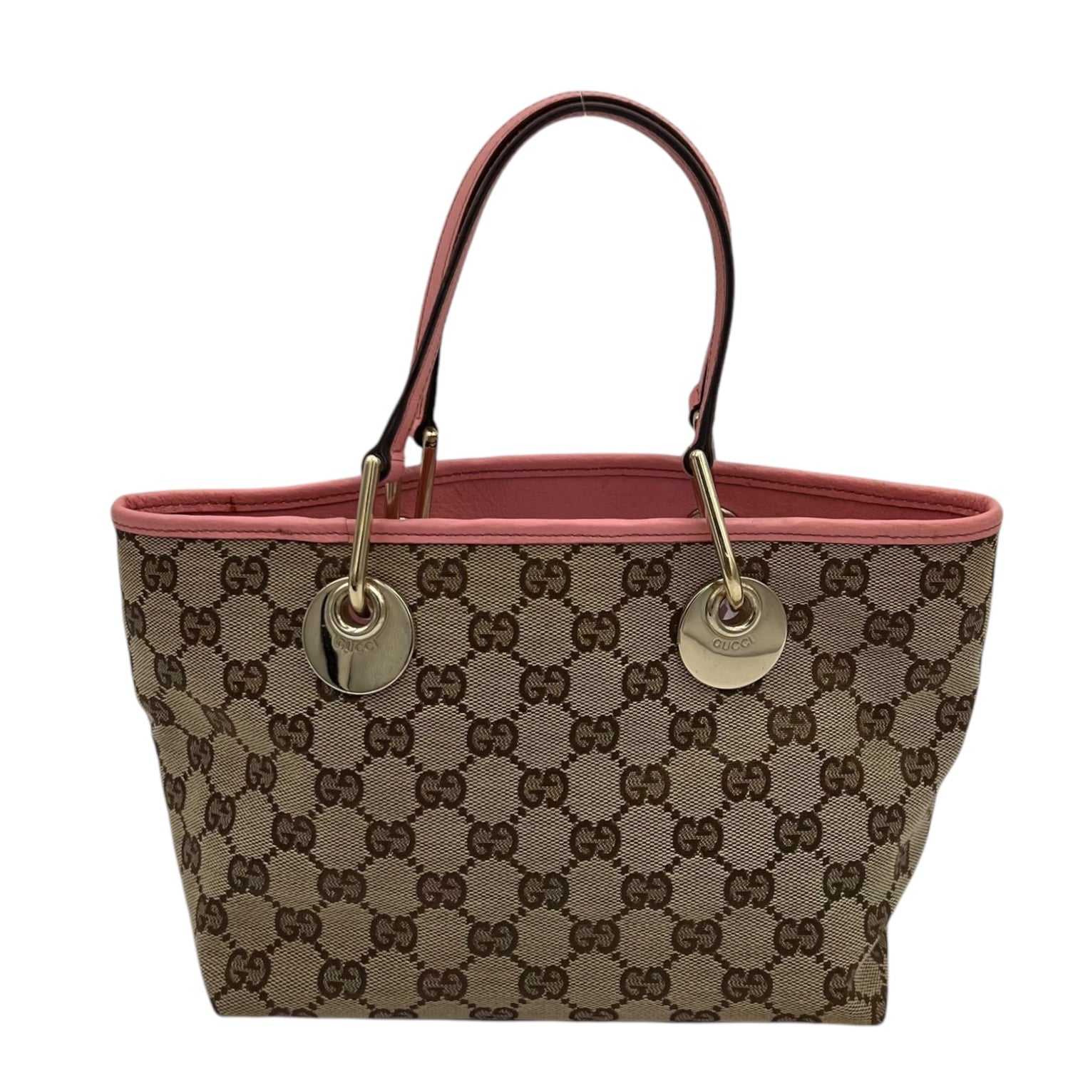 GG Top Handle Bag Pink in Canvas, Light Gold hardware
