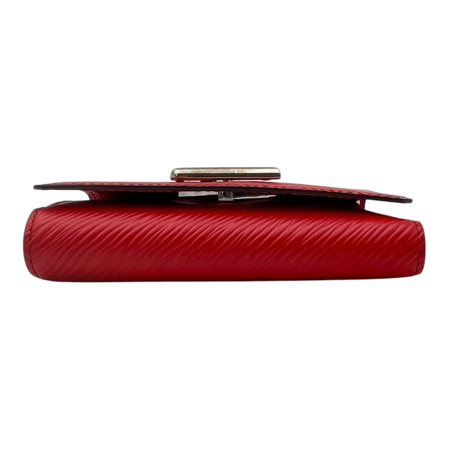 Twist Wallet Red in Epi Leather, Silver hardware
