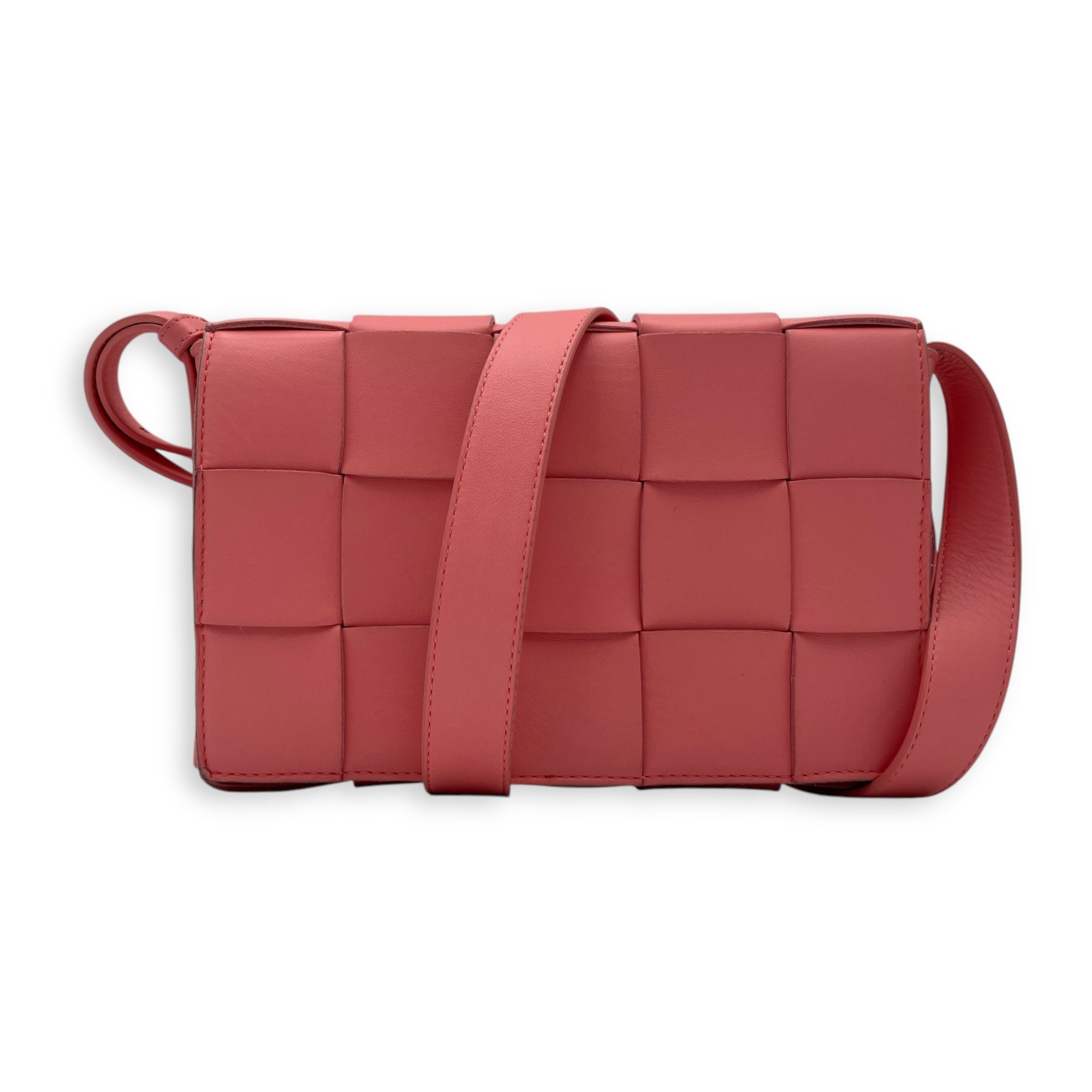 Cassette Crossbody Bag Pink in Calfskin, Silver hardware