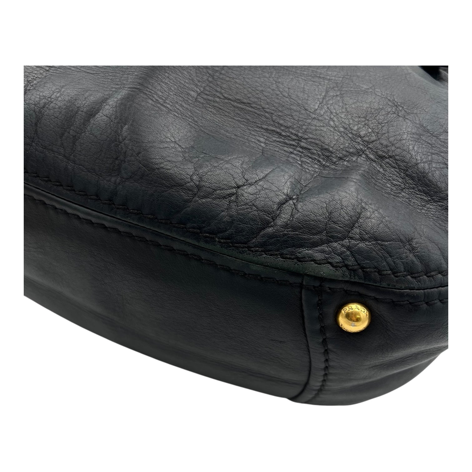 Sughero Black Shoulder Bag in Calfskin, Gold hardware