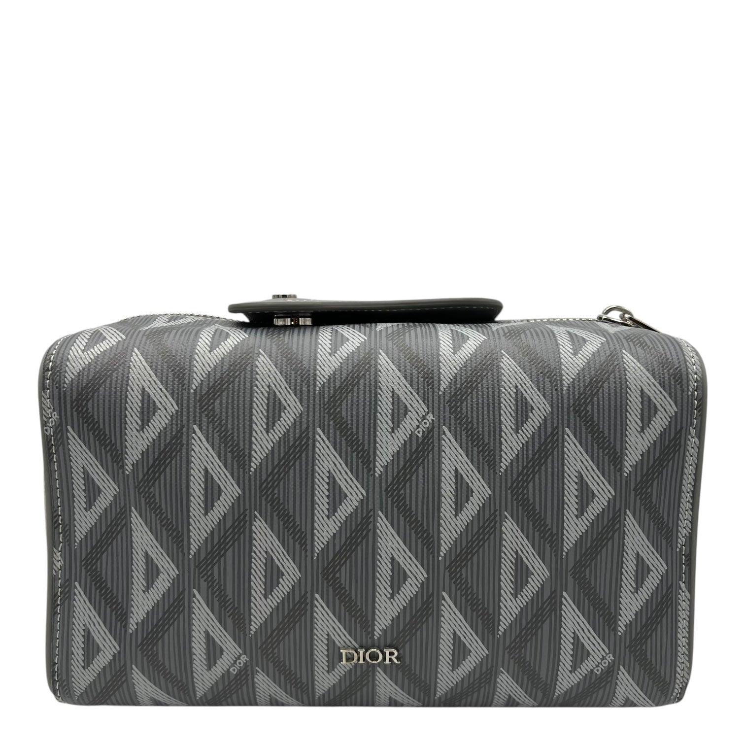 Lingot 22 Grey Crossbody Bag in Coated Canvas, Silver hardware