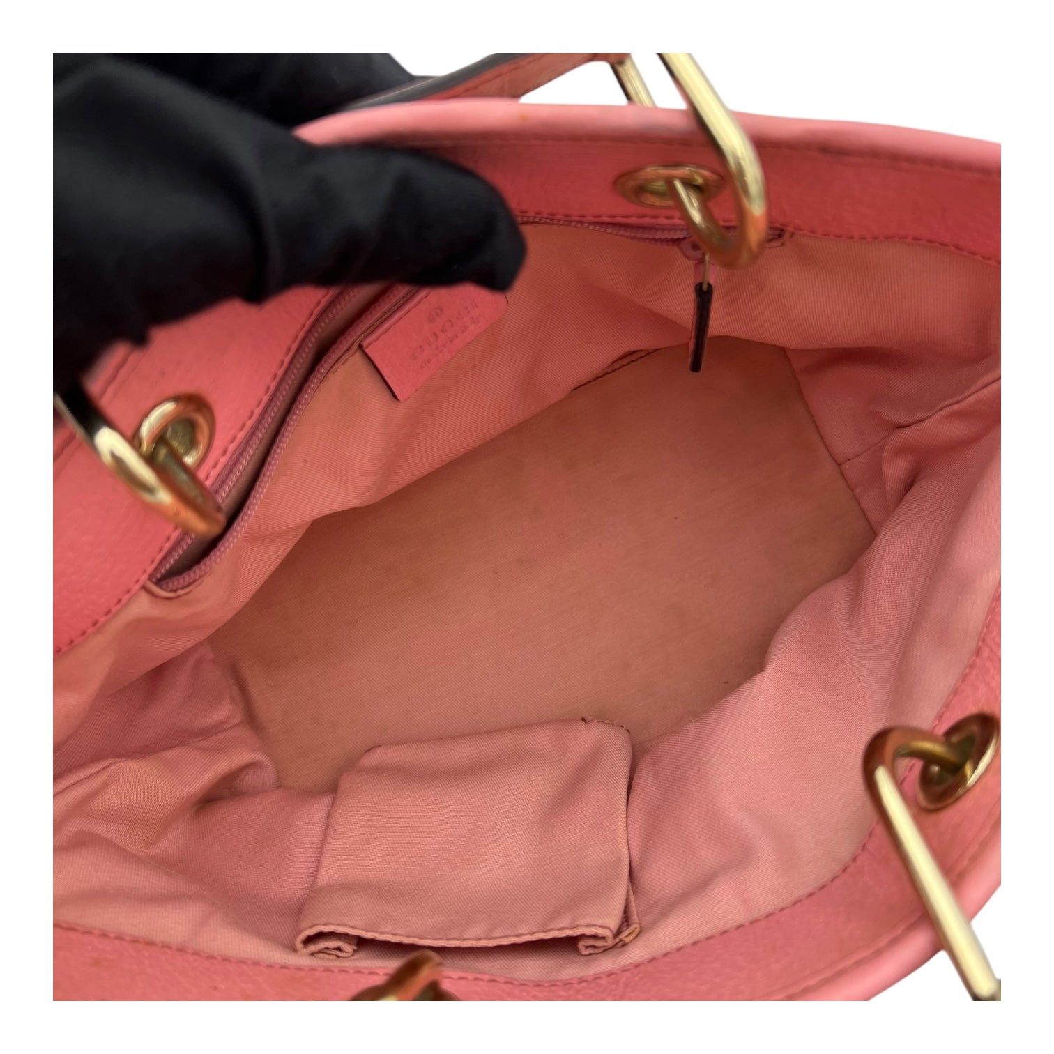 GG Top Handle Bag Pink in Canvas, Light Gold hardware
