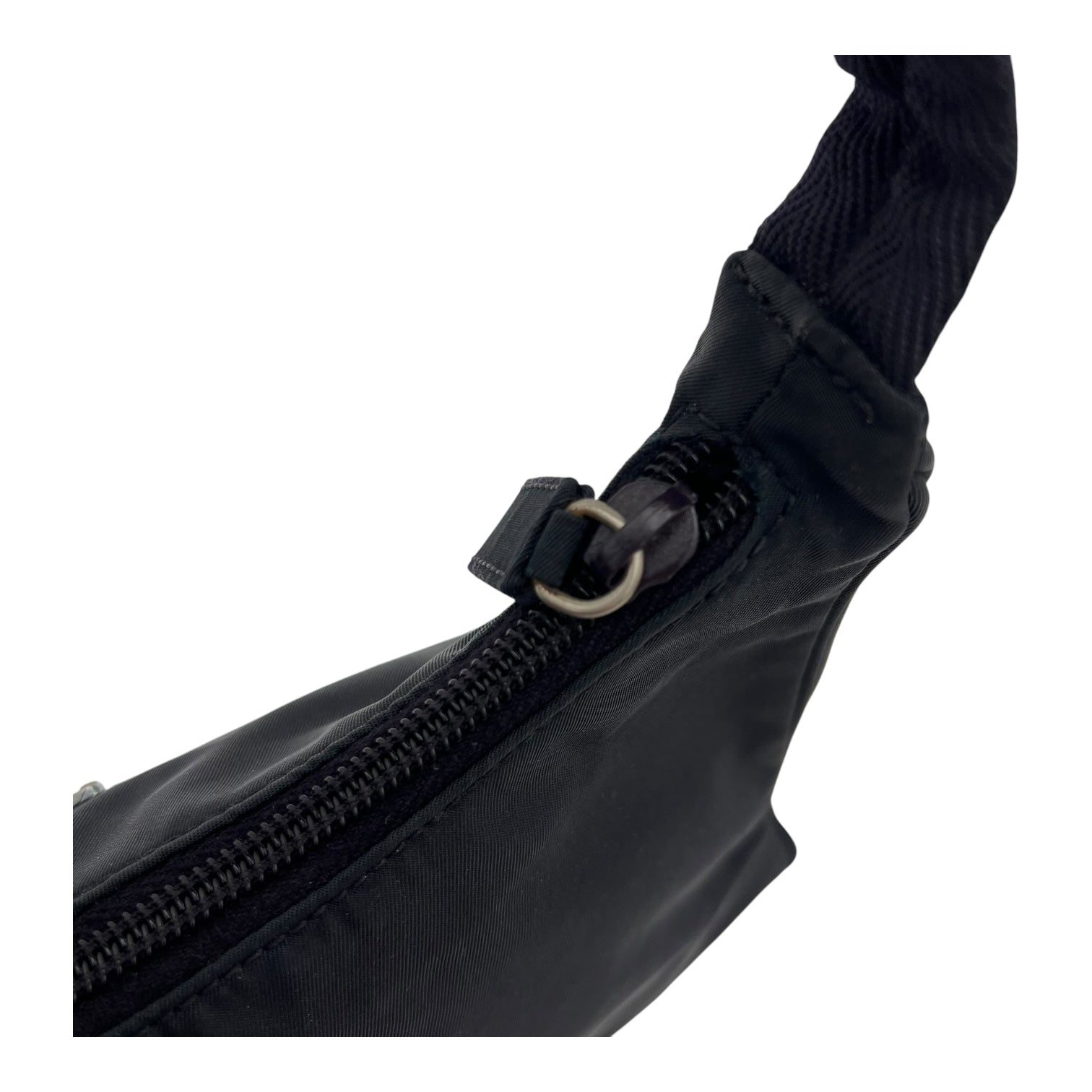 Re-Edition Shoulder Bag Black in Nylon, Silver hardware