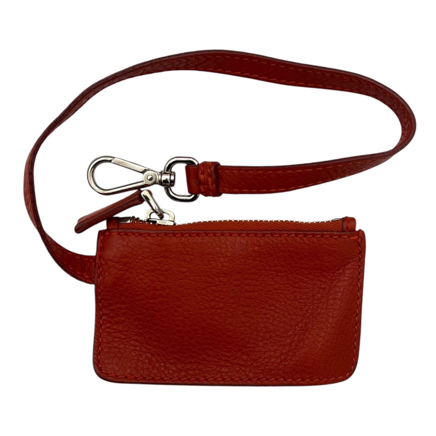 Vitello Daino Red Shoulder Bag in Calfskin, Silver hardware