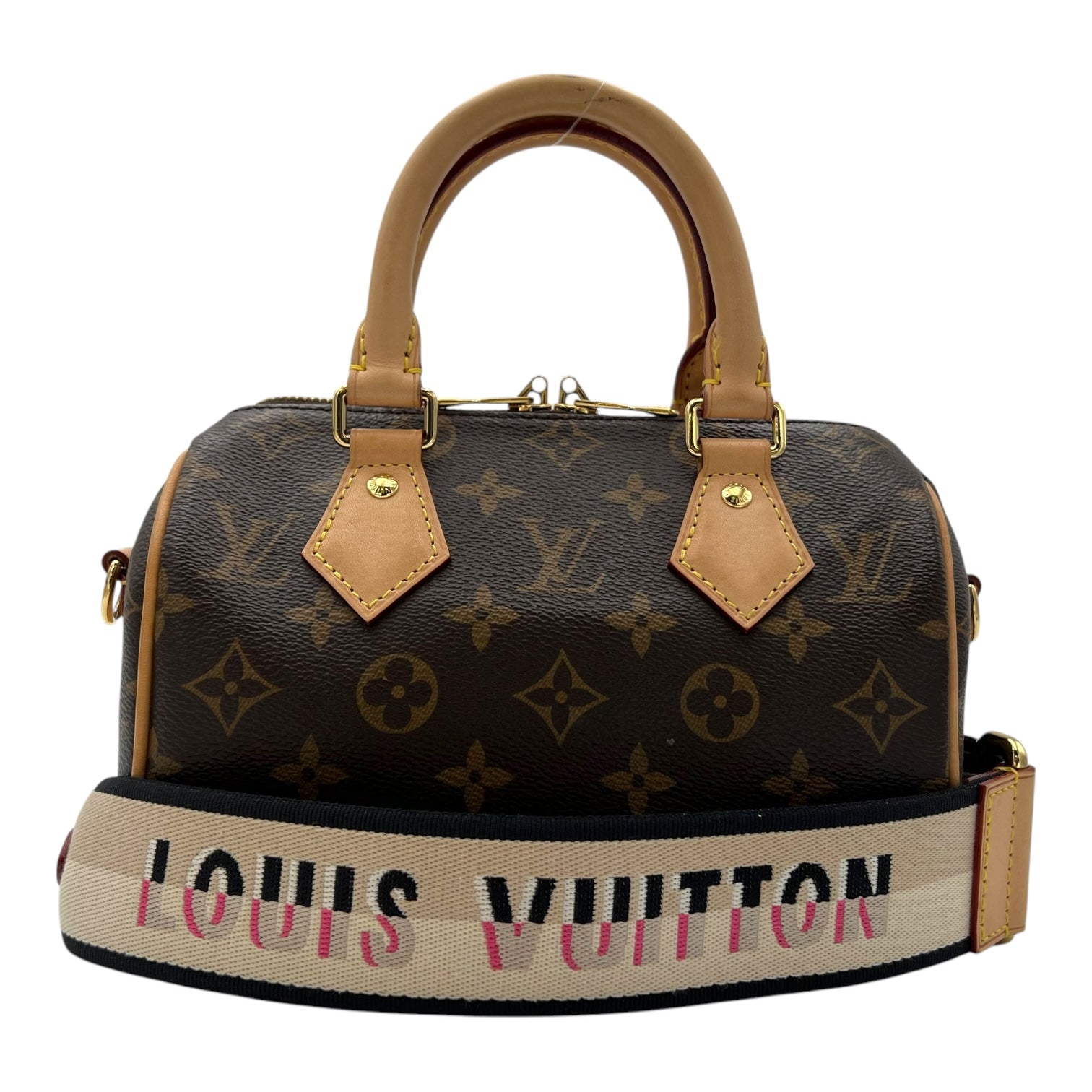 Speedy Top Handle Bag 20 Brown in Monogram Coated Canvas, Gold hardware