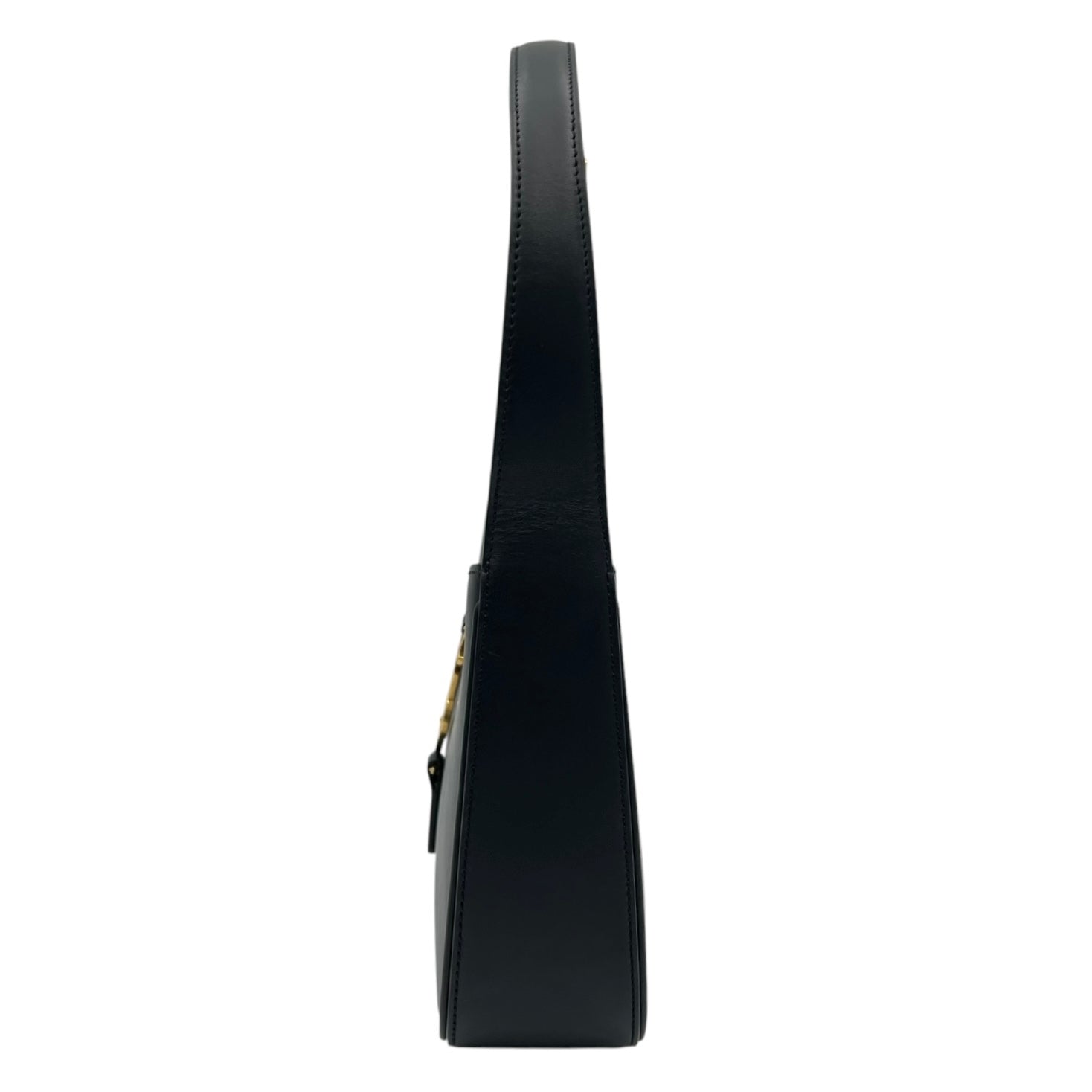 Le 5 A 7 Shoulder Bag Black in Calfskin, Gold hardware