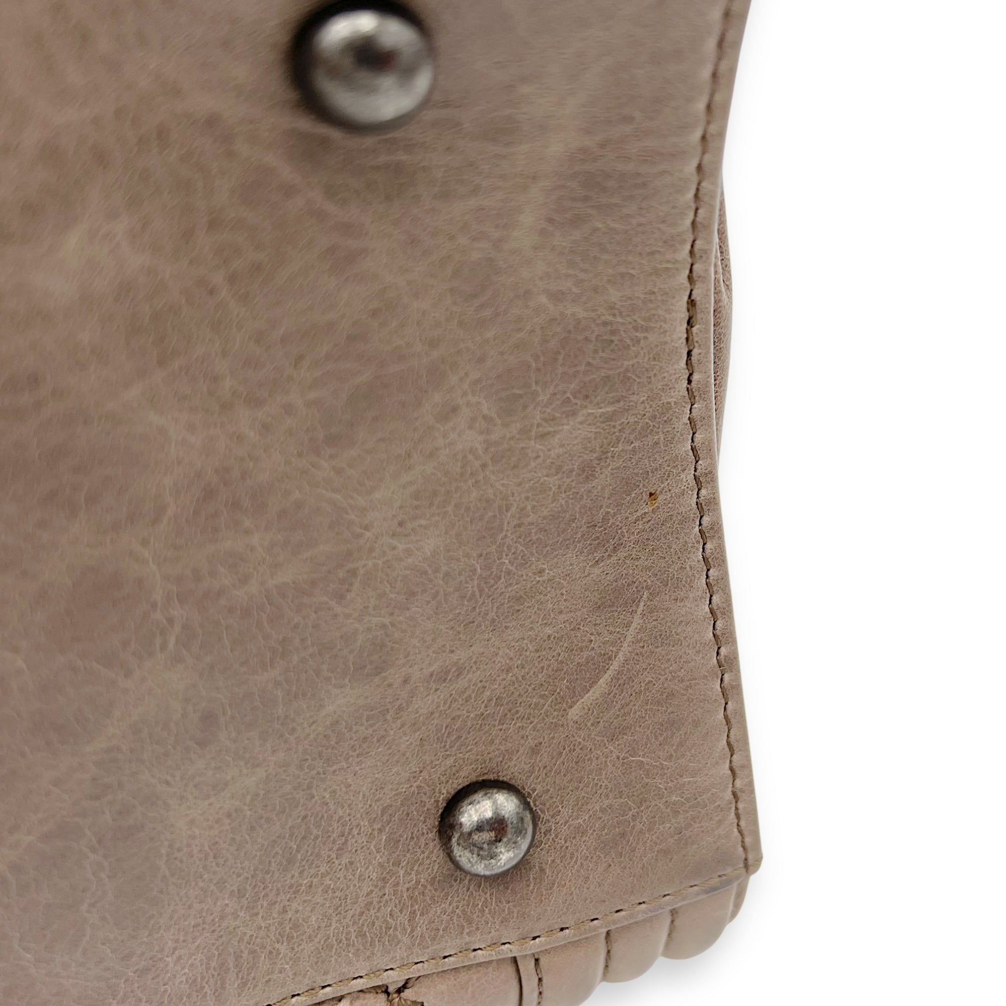 Boy Top Handle Bag Beige in Calfskin, Gunmetal hardware