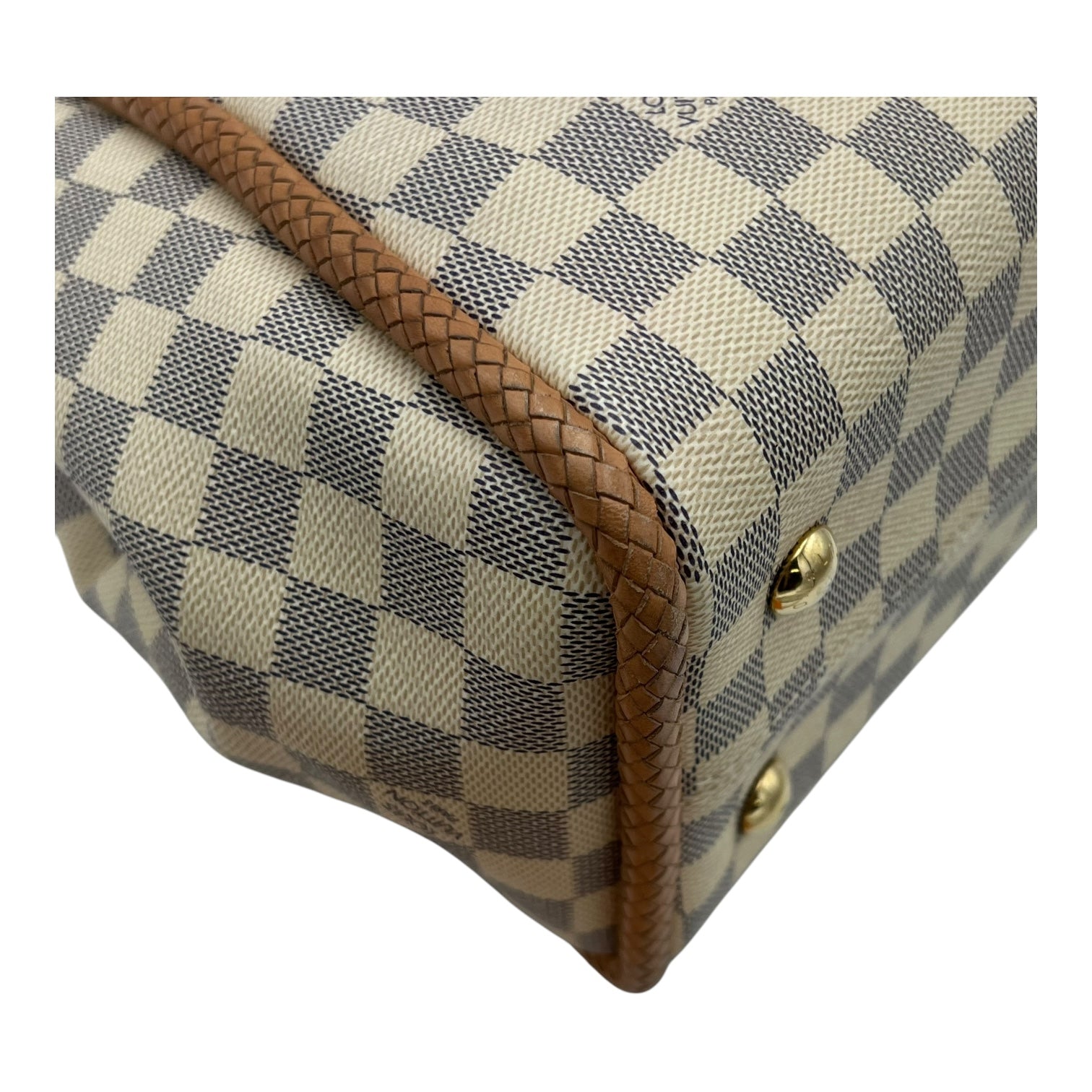 Propriano Shoulder Bag White in Coated Canvas, Gold hardware