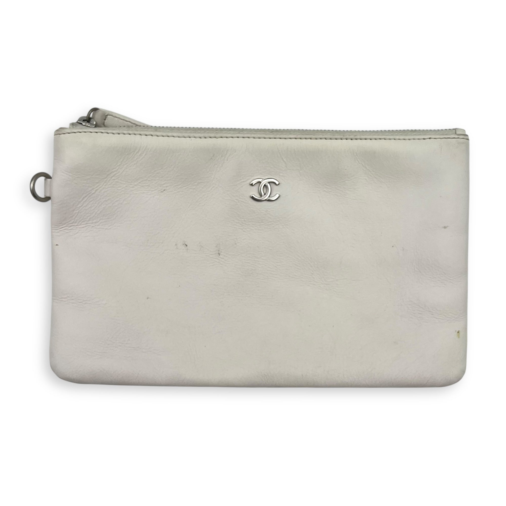 22 Tote Tote Bag Small White in Calfskin, Silver hardware
