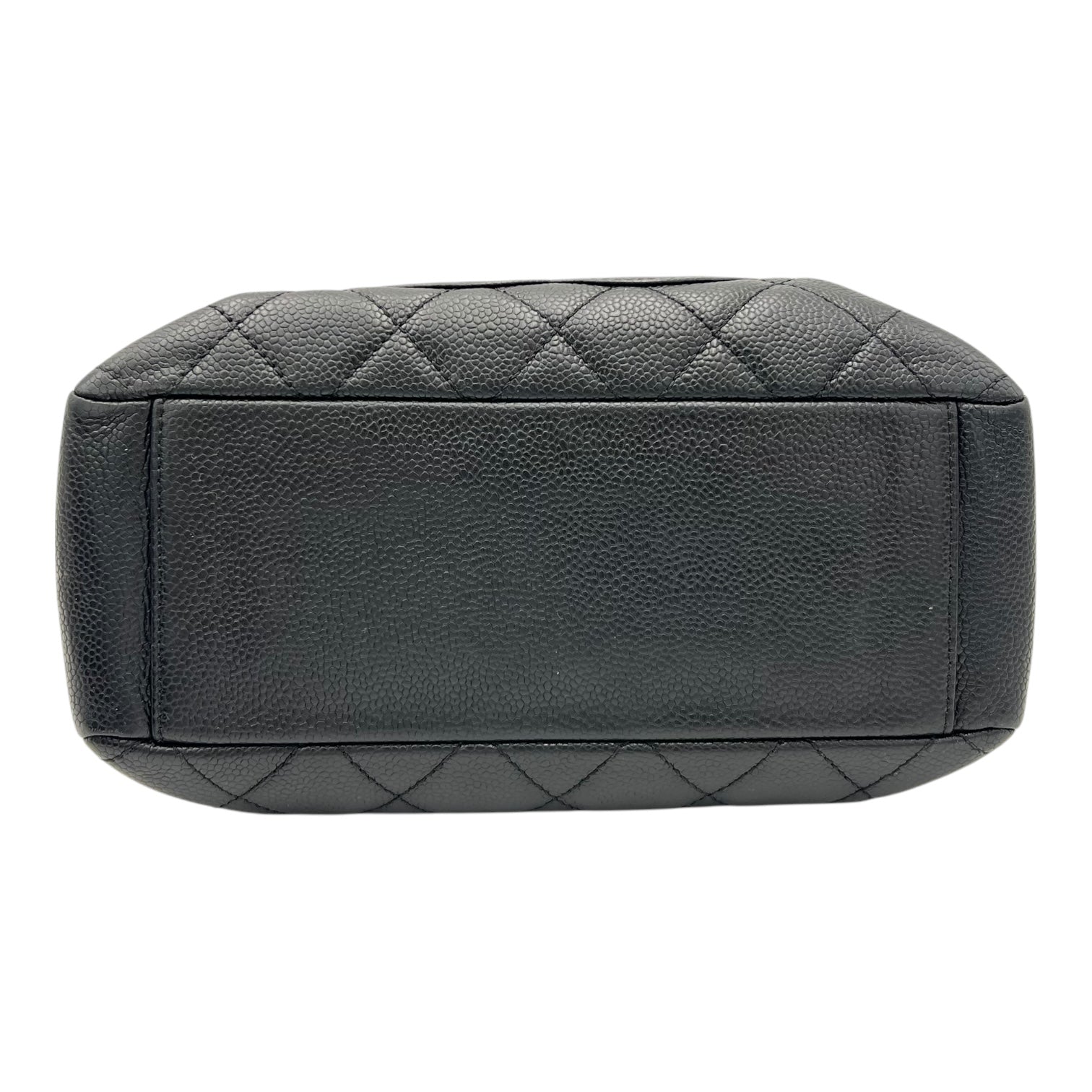 PST Tote Bag Black in Caviar Leather, Silver hardware