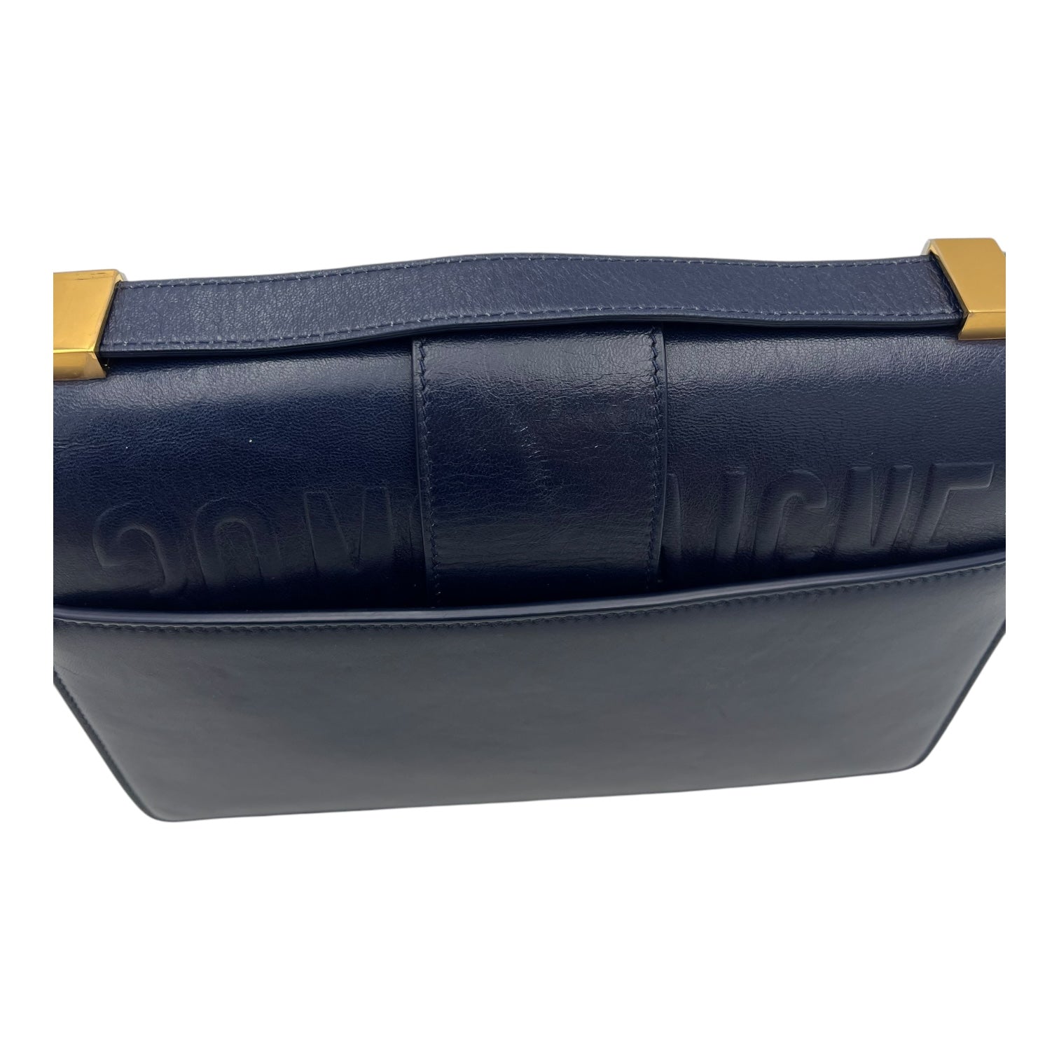 30 Montaigne Shoulder Bag Blue in Calfskin, Gold hardware