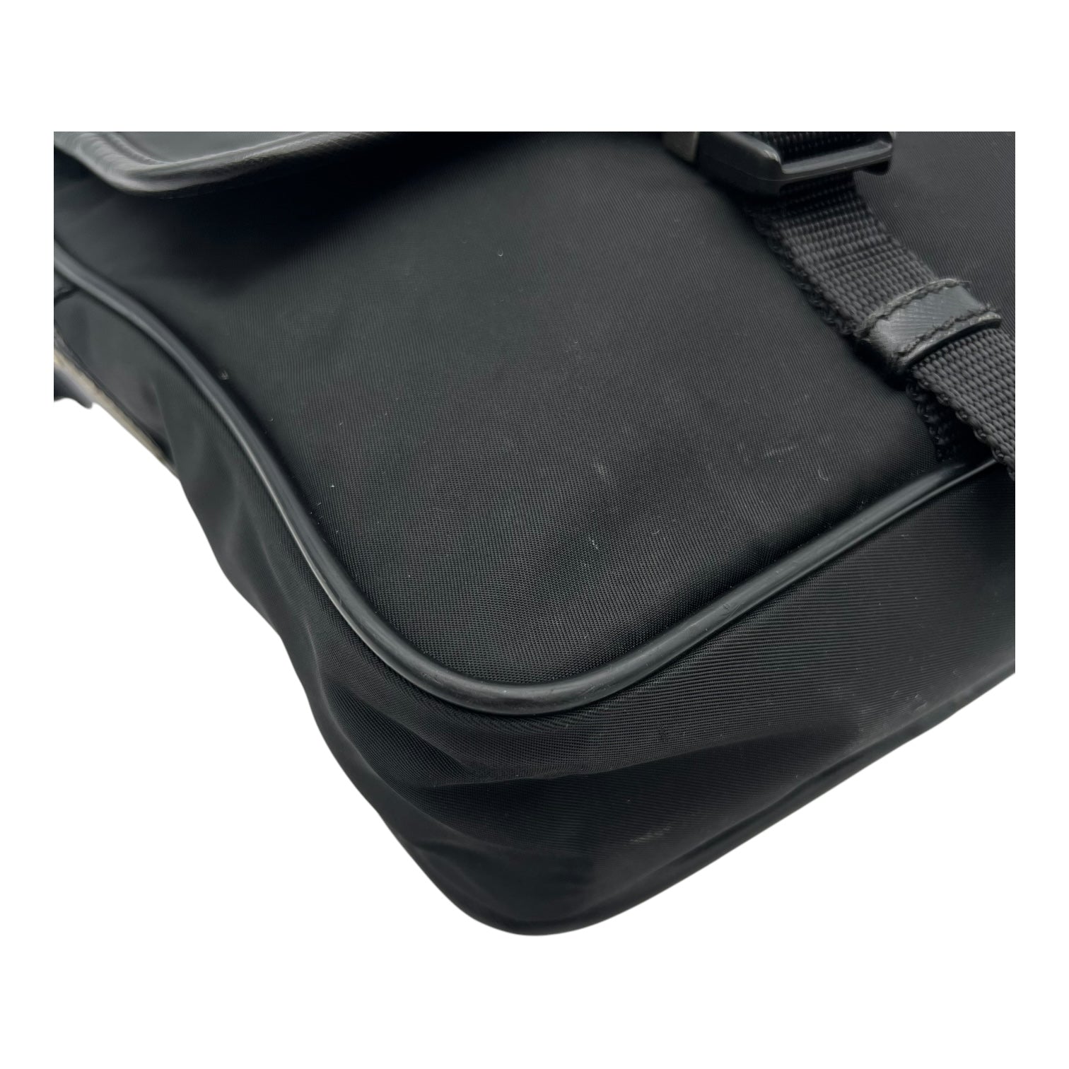 Logo Crossbody Bag Black in Nylon, Silver hardware
