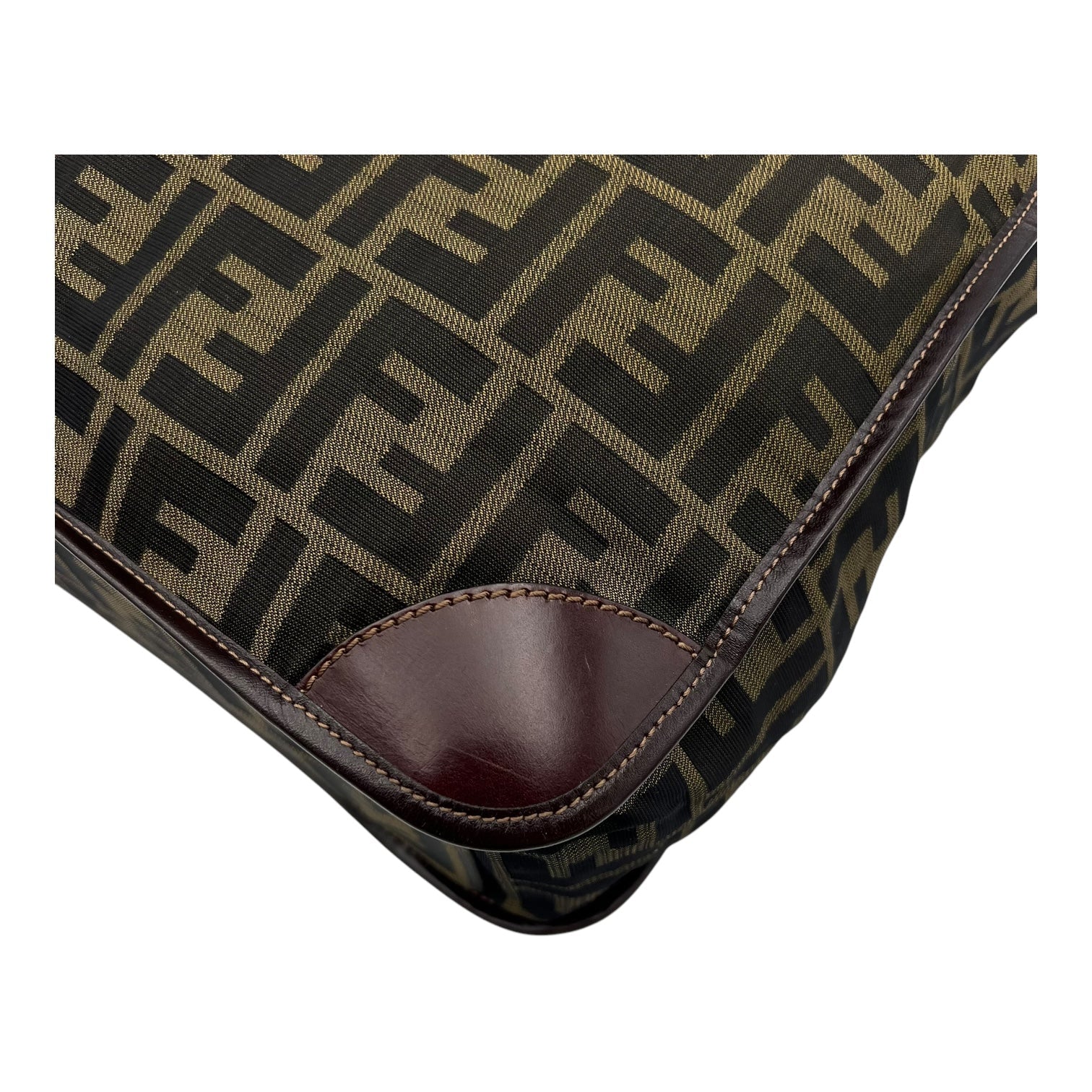 Zucca Tote Bag Brown in Jacquard, Gold hardware
