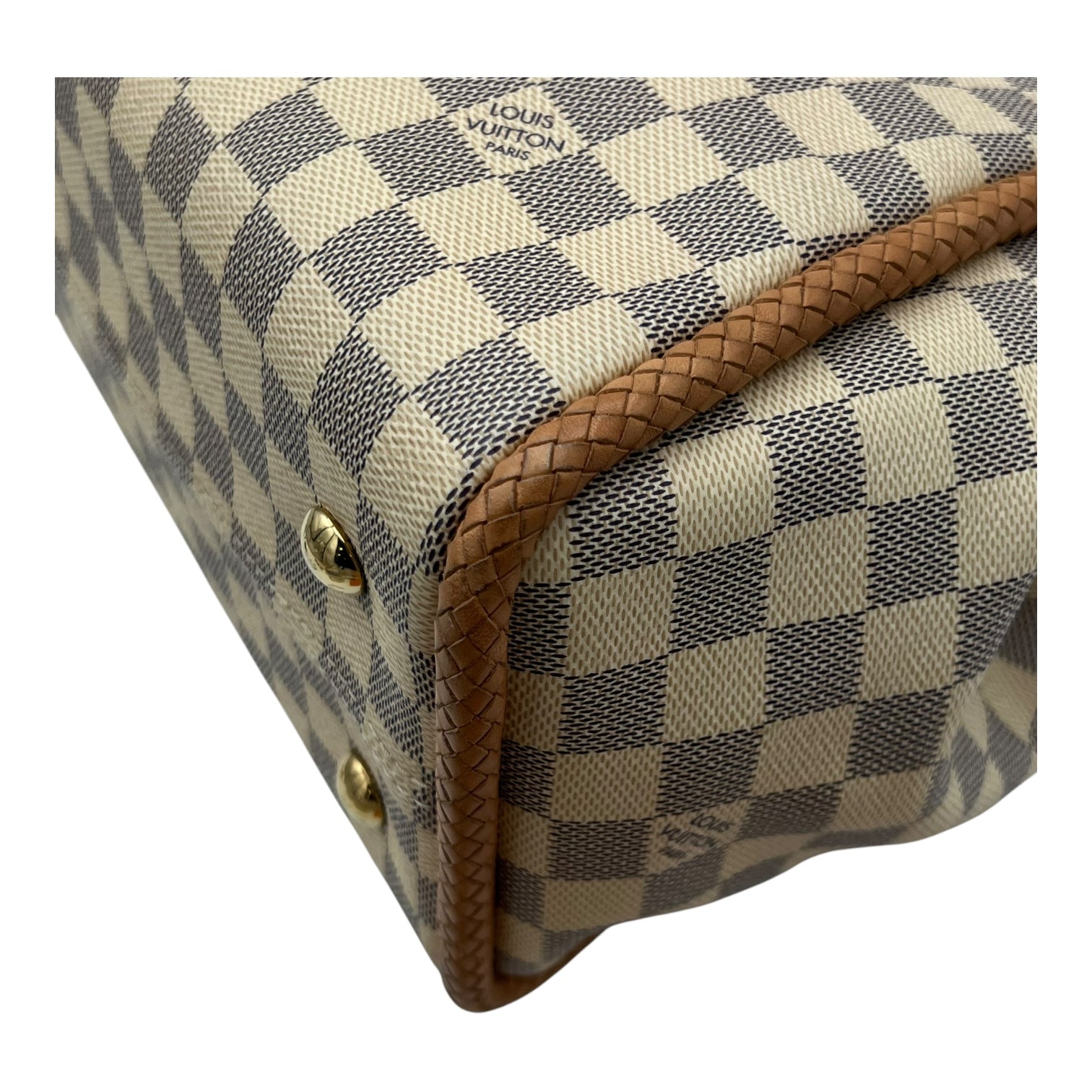 Propriano Shoulder Bag White in Coated Canvas, Gold hardware