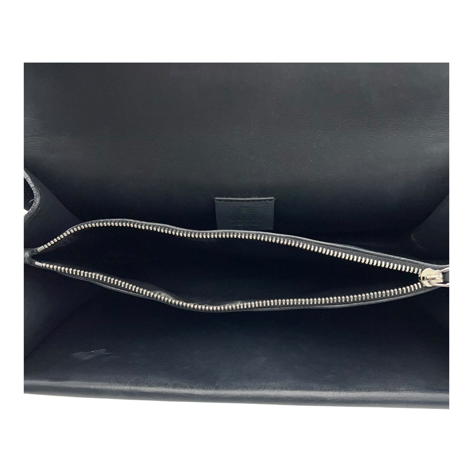 Dionysus Shoulder Bag Small Black in Suede Leather, Silver hardware