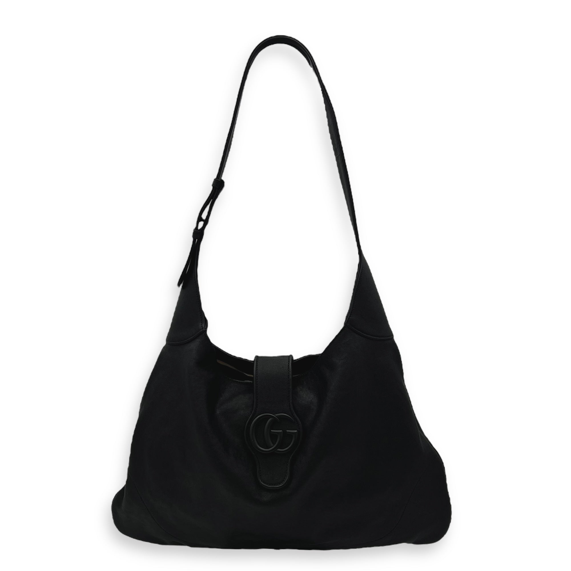 Aphrodite Shoulder Bag Black in Calfskin, Others hardware