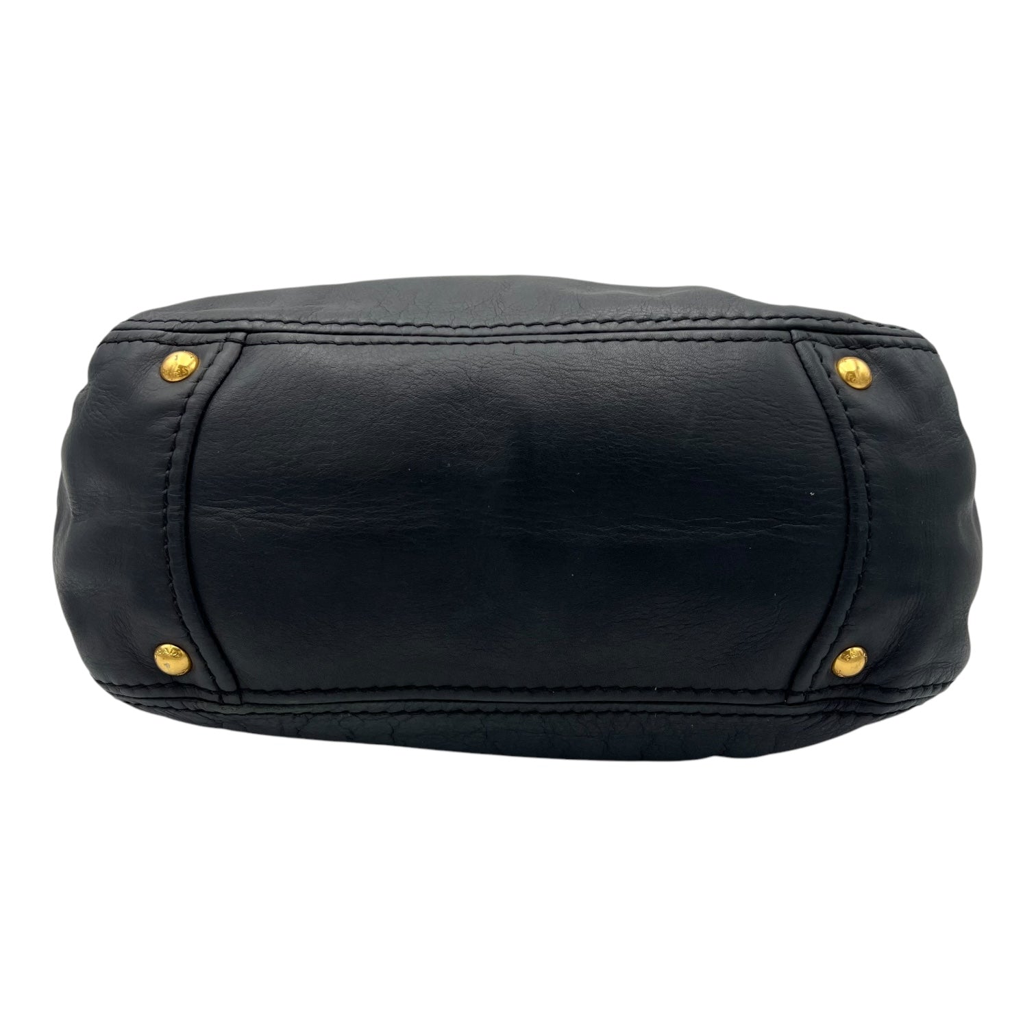 Sughero Black Shoulder Bag in Calfskin, Gold hardware